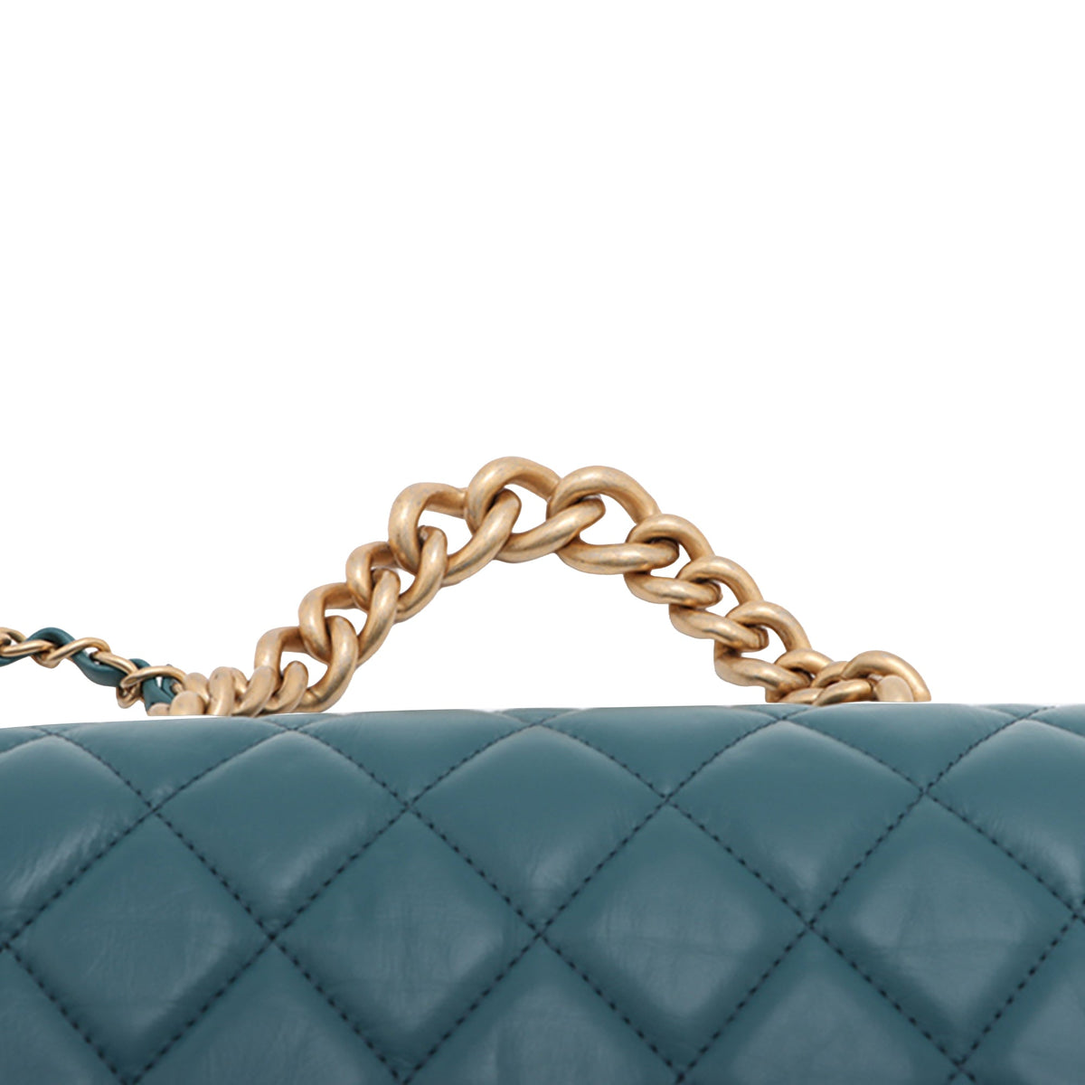 Chanel Mini Quilted Calfskin and Caviar Chain Handle Flap — Blue