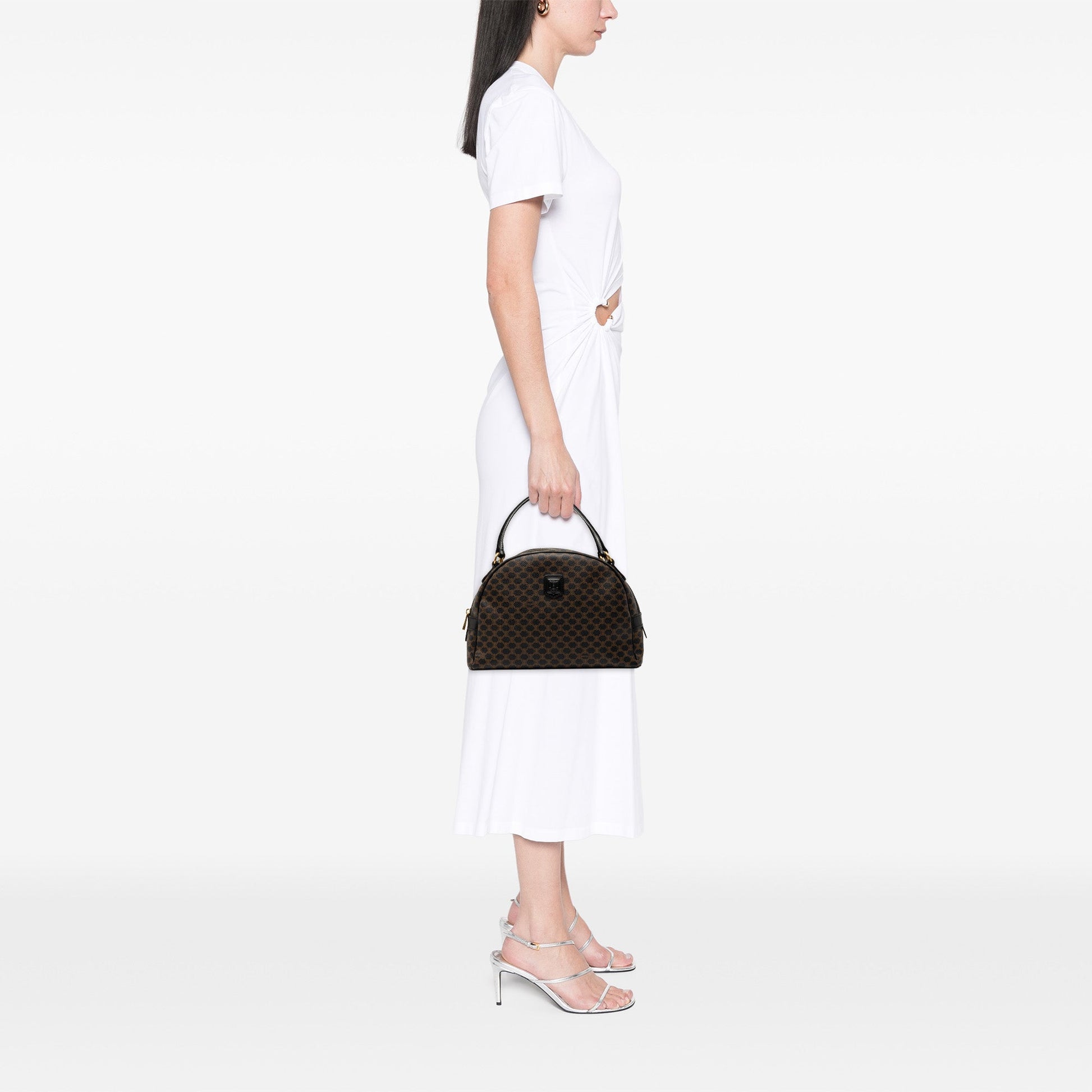Celine Macadam Coated Canvas Dome Handbag