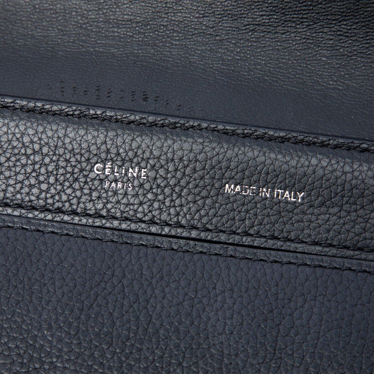 Celine Medium Drummed Calfskin and Suede Trapeze Satchel