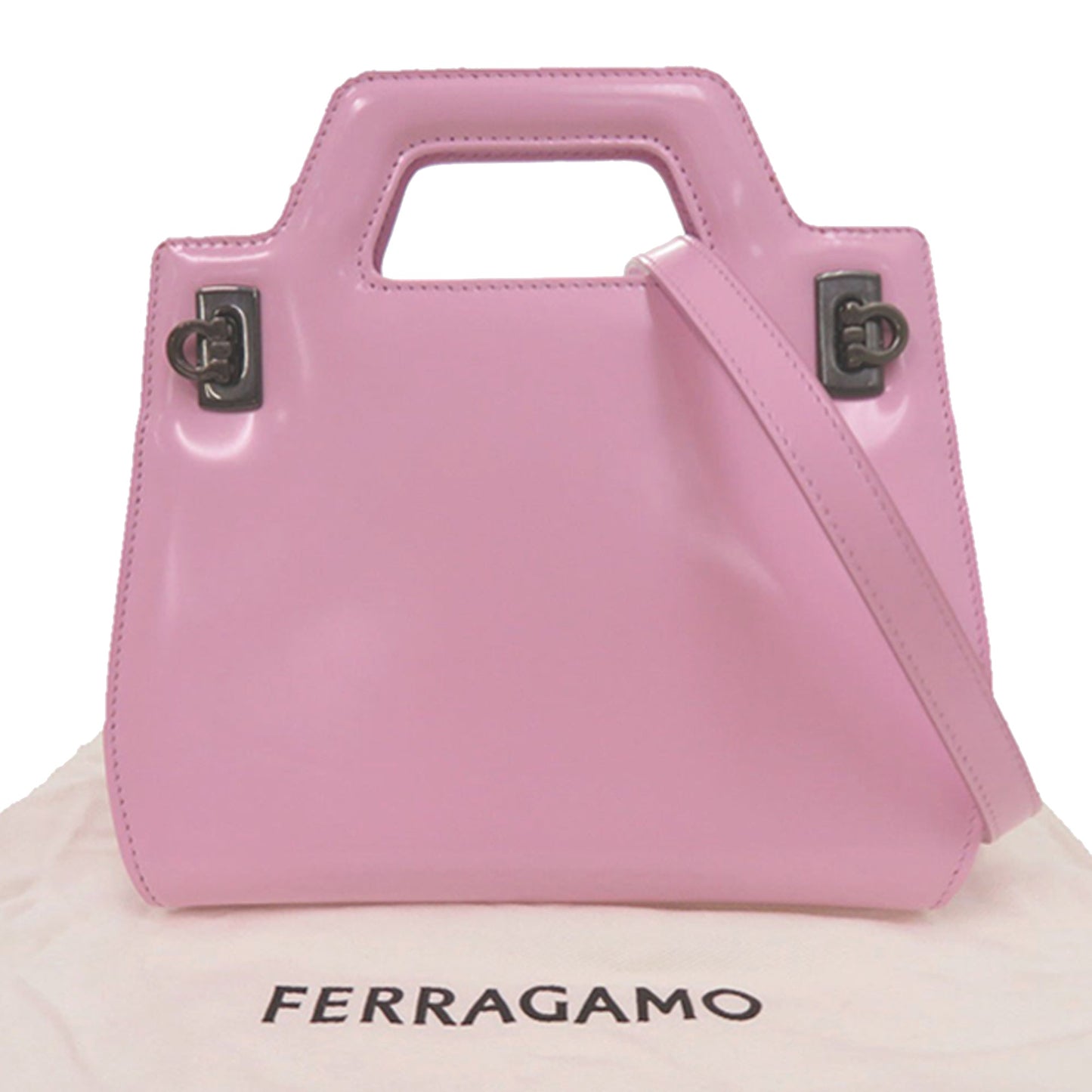 Ferragamo Micro Brushed Calfskin Wanda Top Handle Bag
