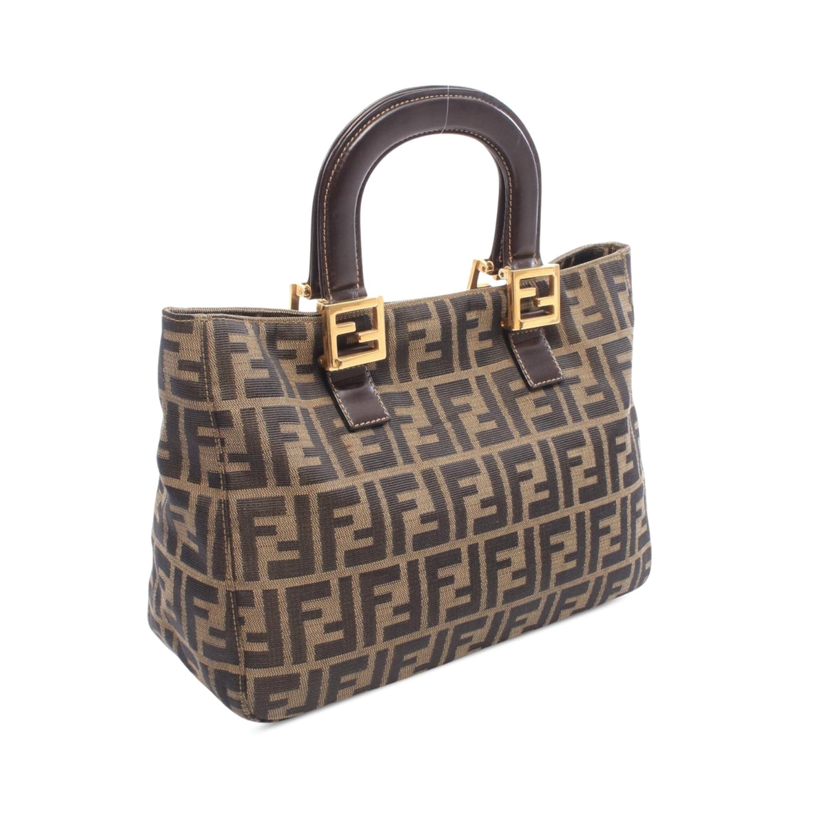 Fendi Zucca Canvas Handbag — Brown