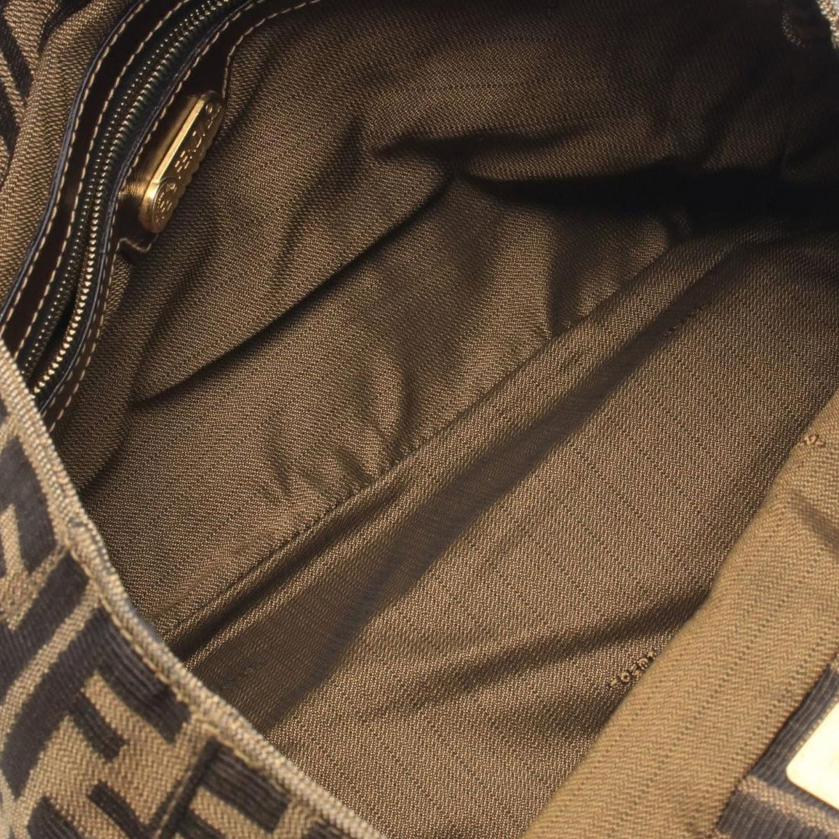 Fendi Zucca Canvas Handbag — Brown