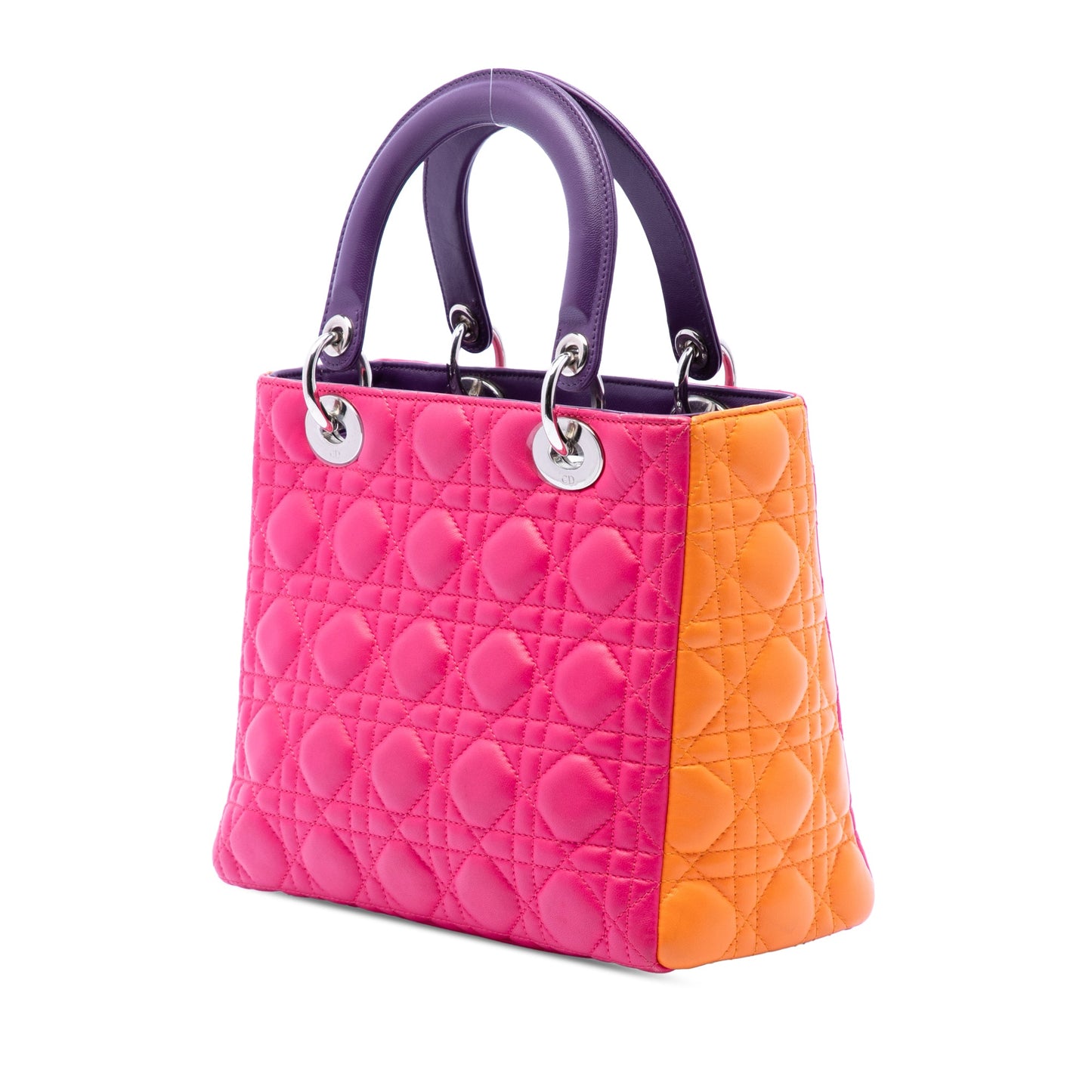 Dior Medium Tricolor Lambskin Cannage Lady Dior