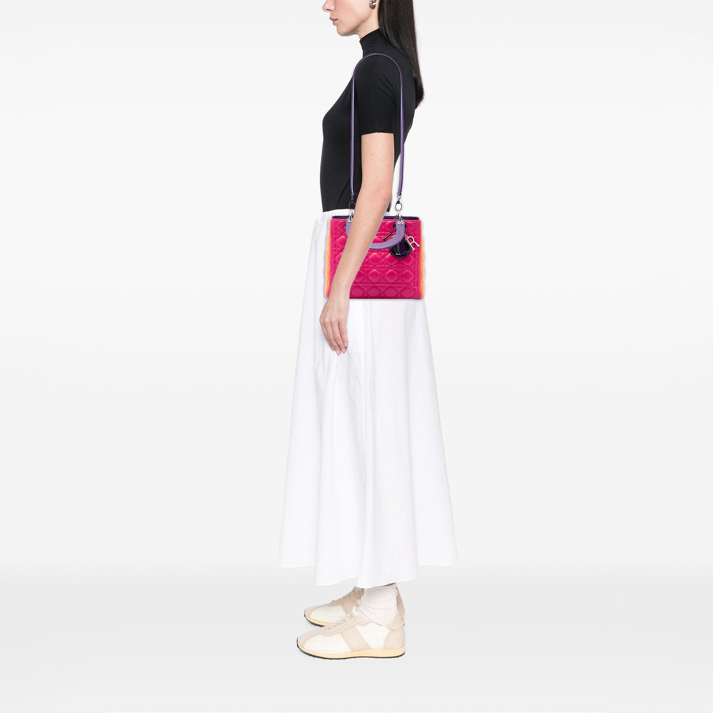 Dior Medium Tricolor Lambskin Cannage Lady Dior