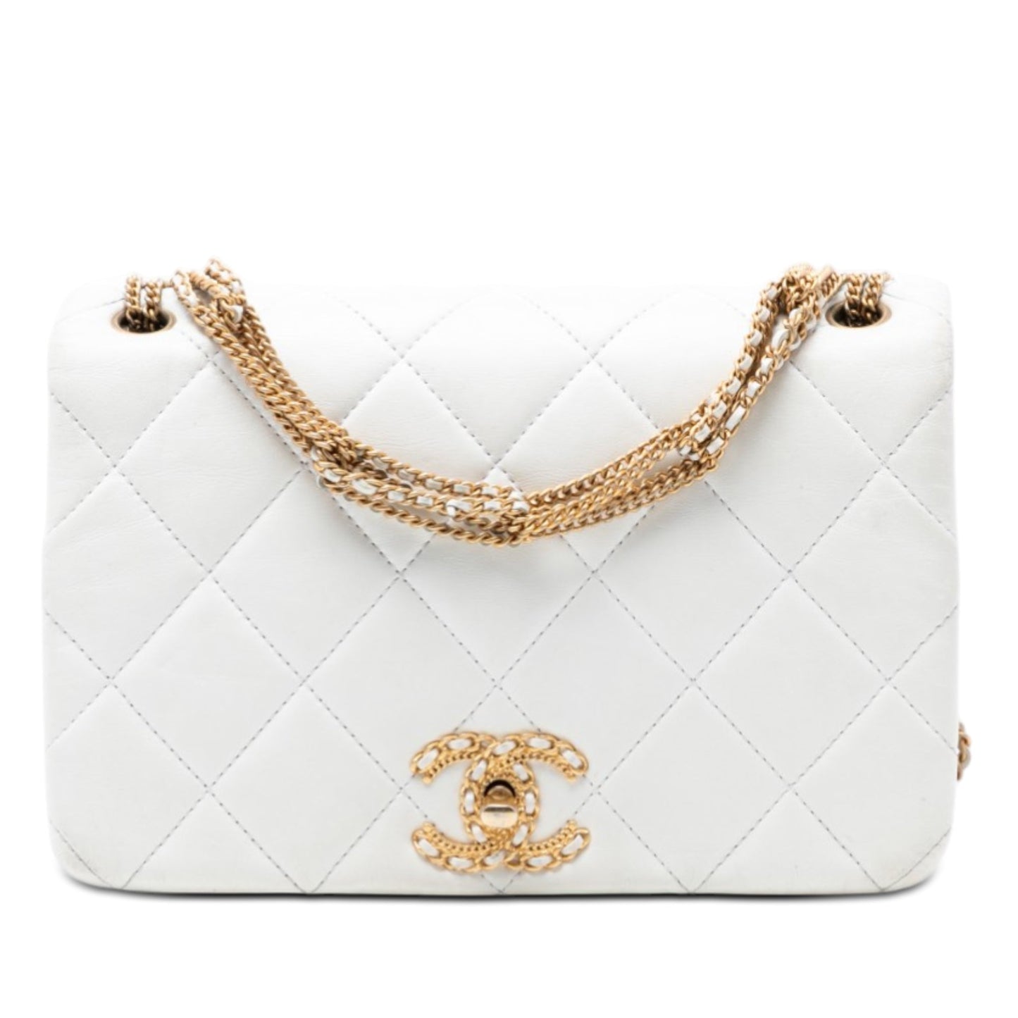 Chanel CC Quilted Lambskin Looping Chain Flap