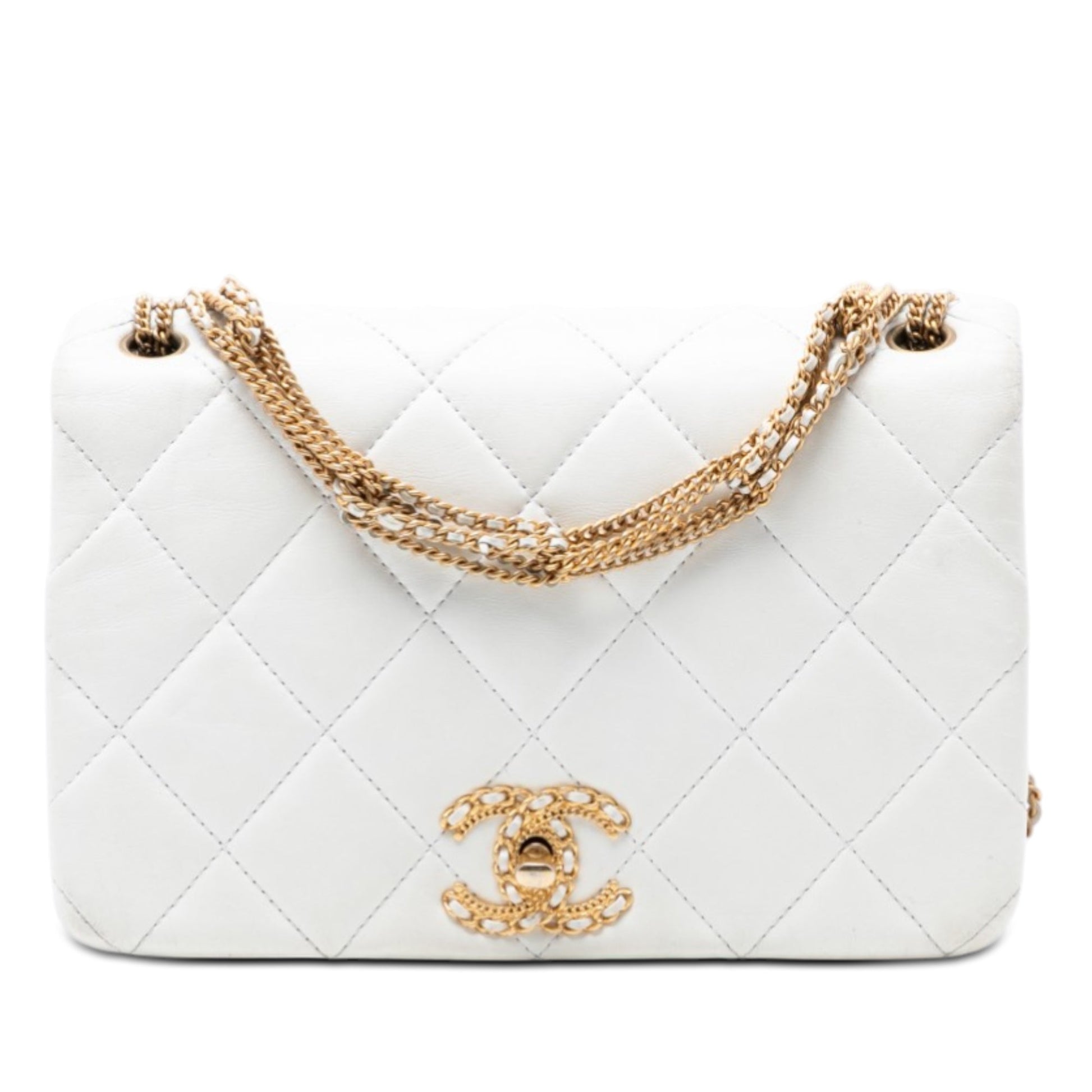 Chanel CC Quilted Lambskin Looping Chain Flap