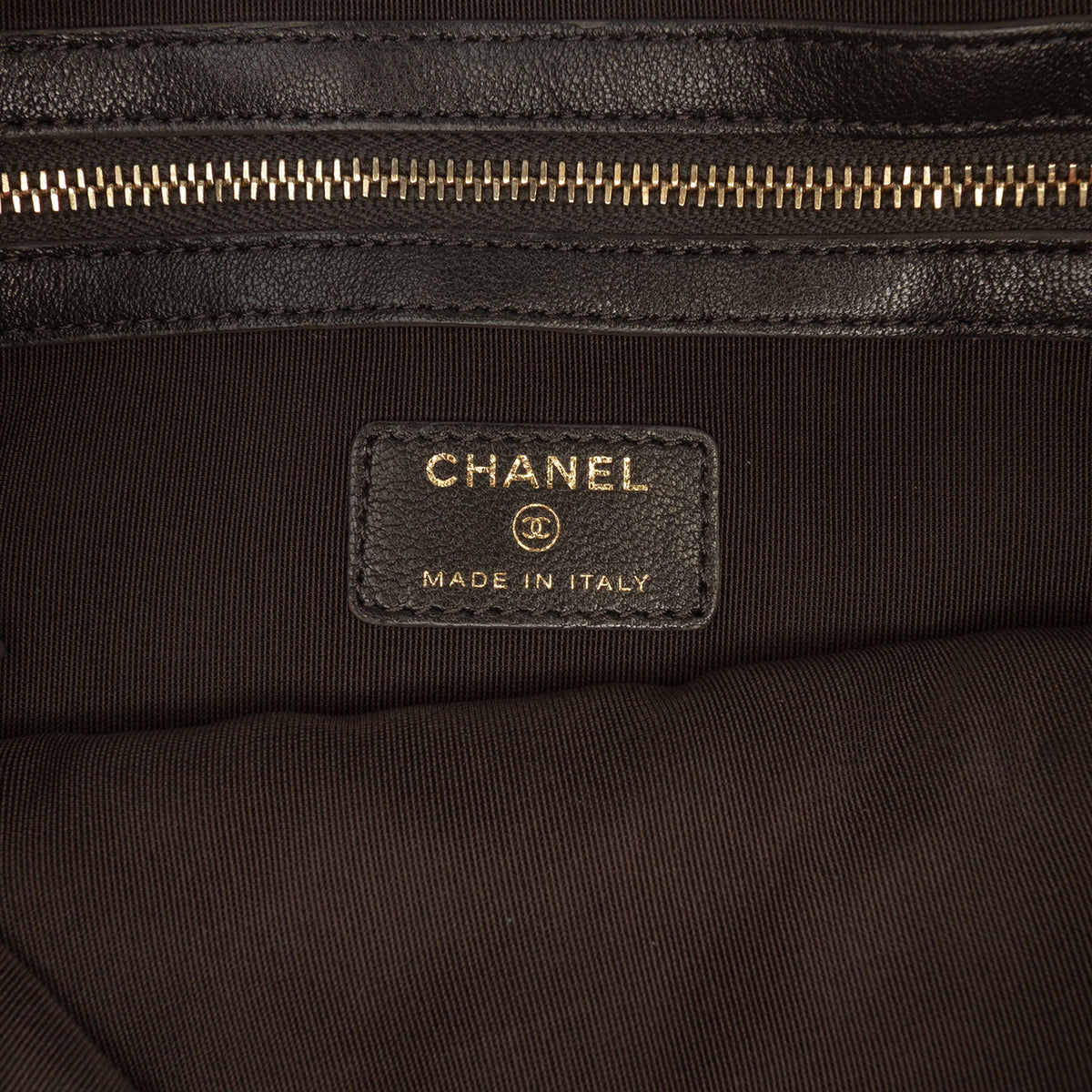 Chanel Medium Quilted Sheepskin Mademoiselle O Case Clutch — Black