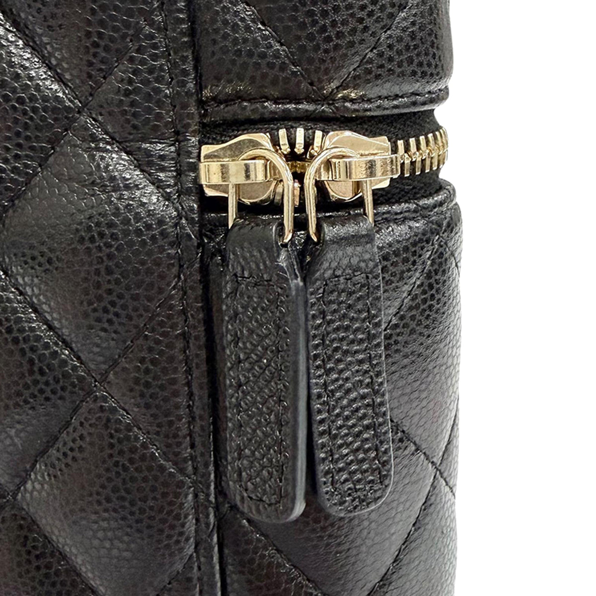 Chanel CC Quilted Caviar Phone Holder With Chain