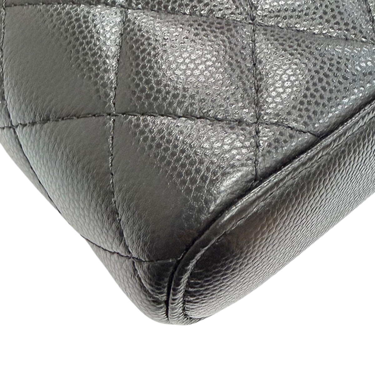 Chanel CC Quilted Caviar Phone Holder With Chain