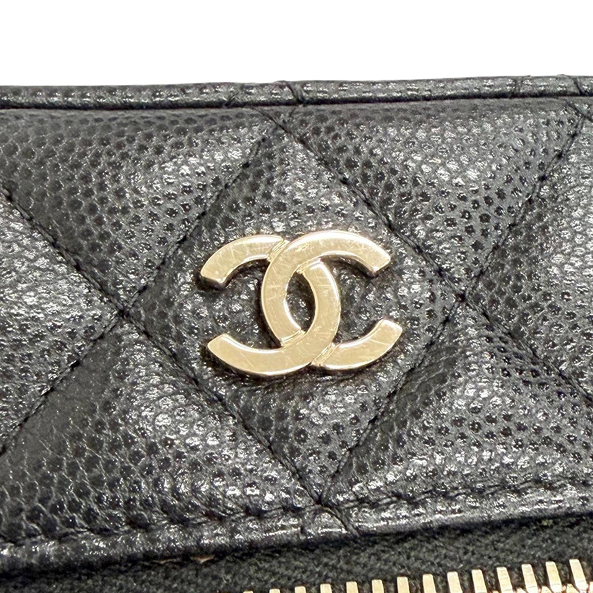 Chanel CC Quilted Caviar Phone Holder With Chain