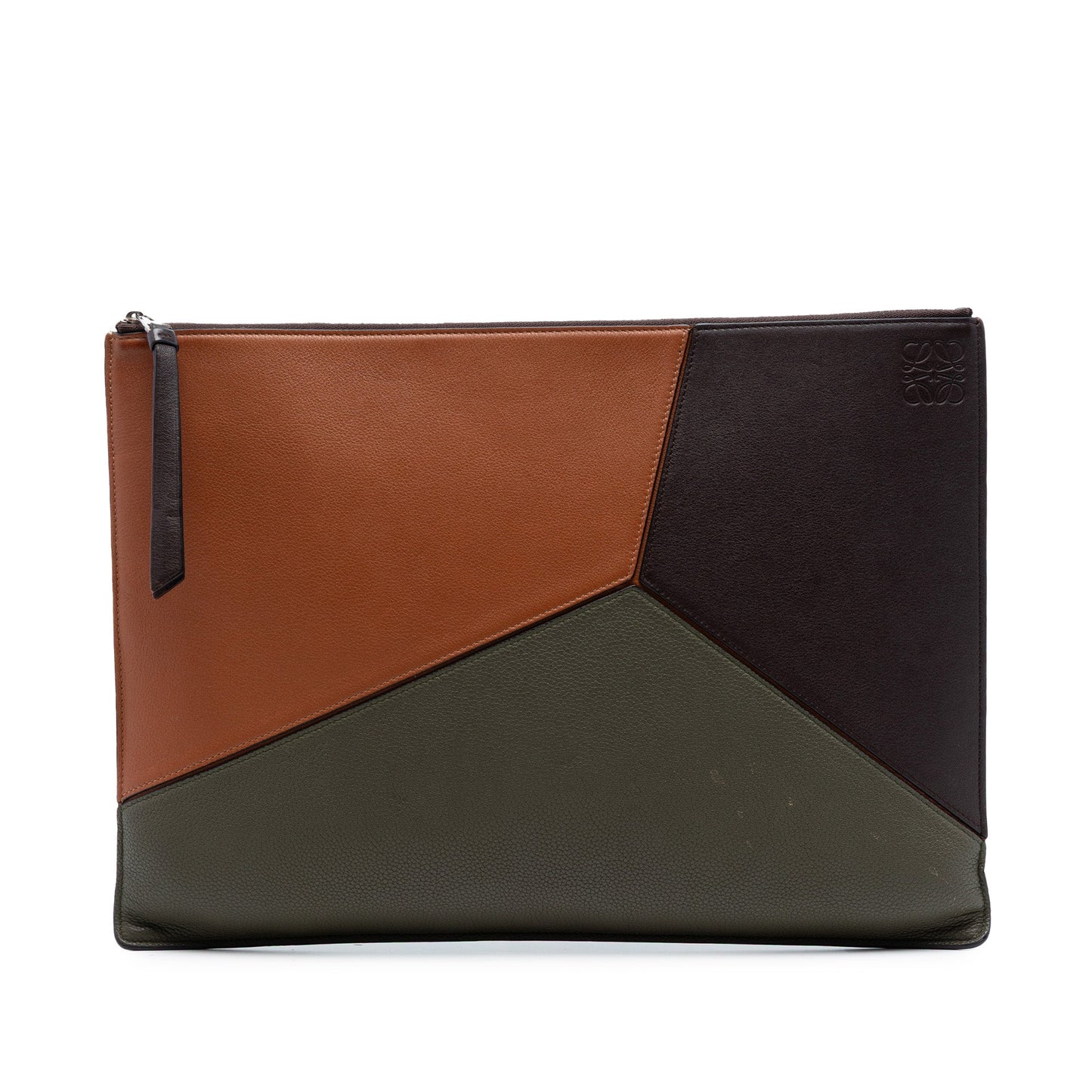 LOEWE Tricolor Leather Puzzle Clutch