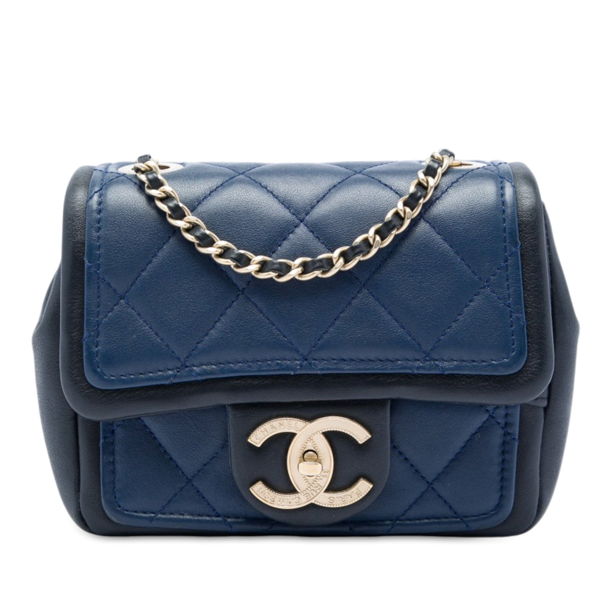 Chanel Mini Square Calfskin Graphic Flap
