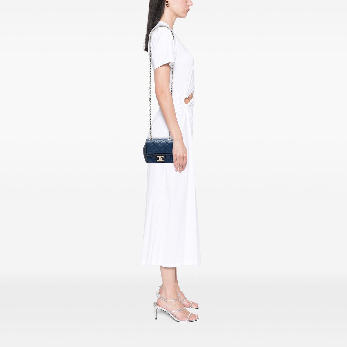 Chanel Mini Square Calfskin Graphic Flap