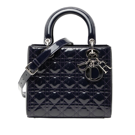 Dior Medium Patent Cannage Lady Dior