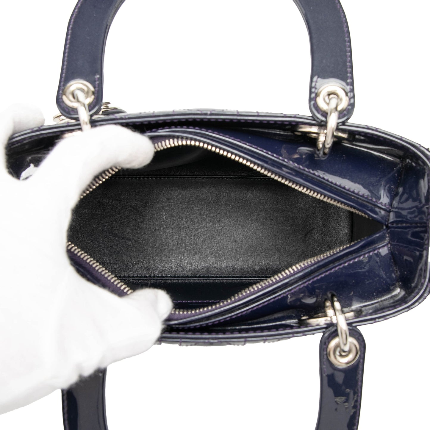 Dior Medium Patent Cannage Lady Dior