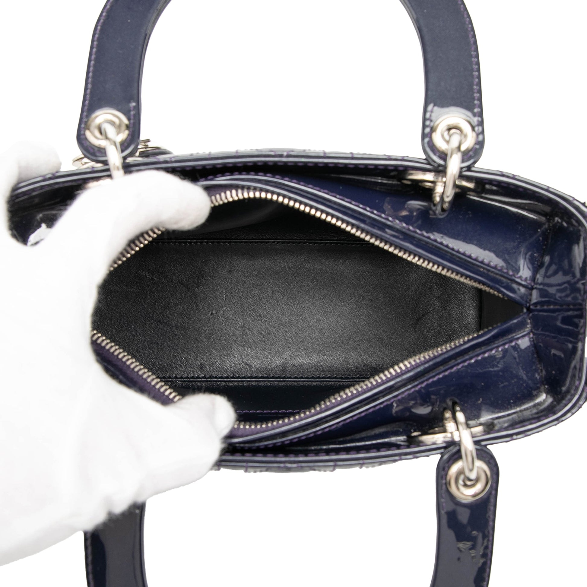 Dior Medium Patent Cannage Lady Dior