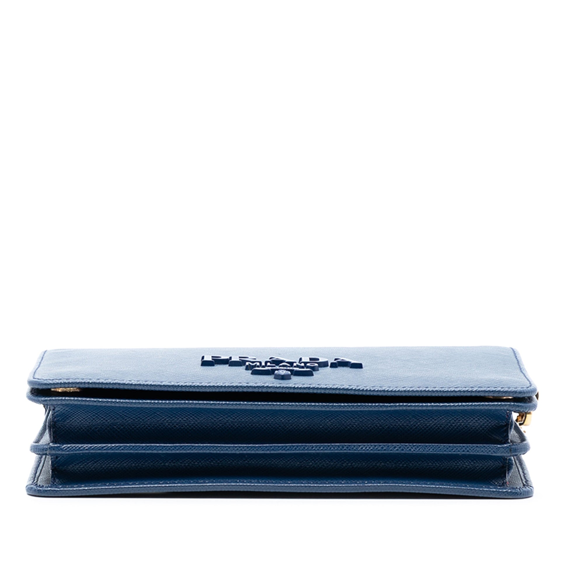 Prada Saffiano Lux Monochrome Wallet on Chain