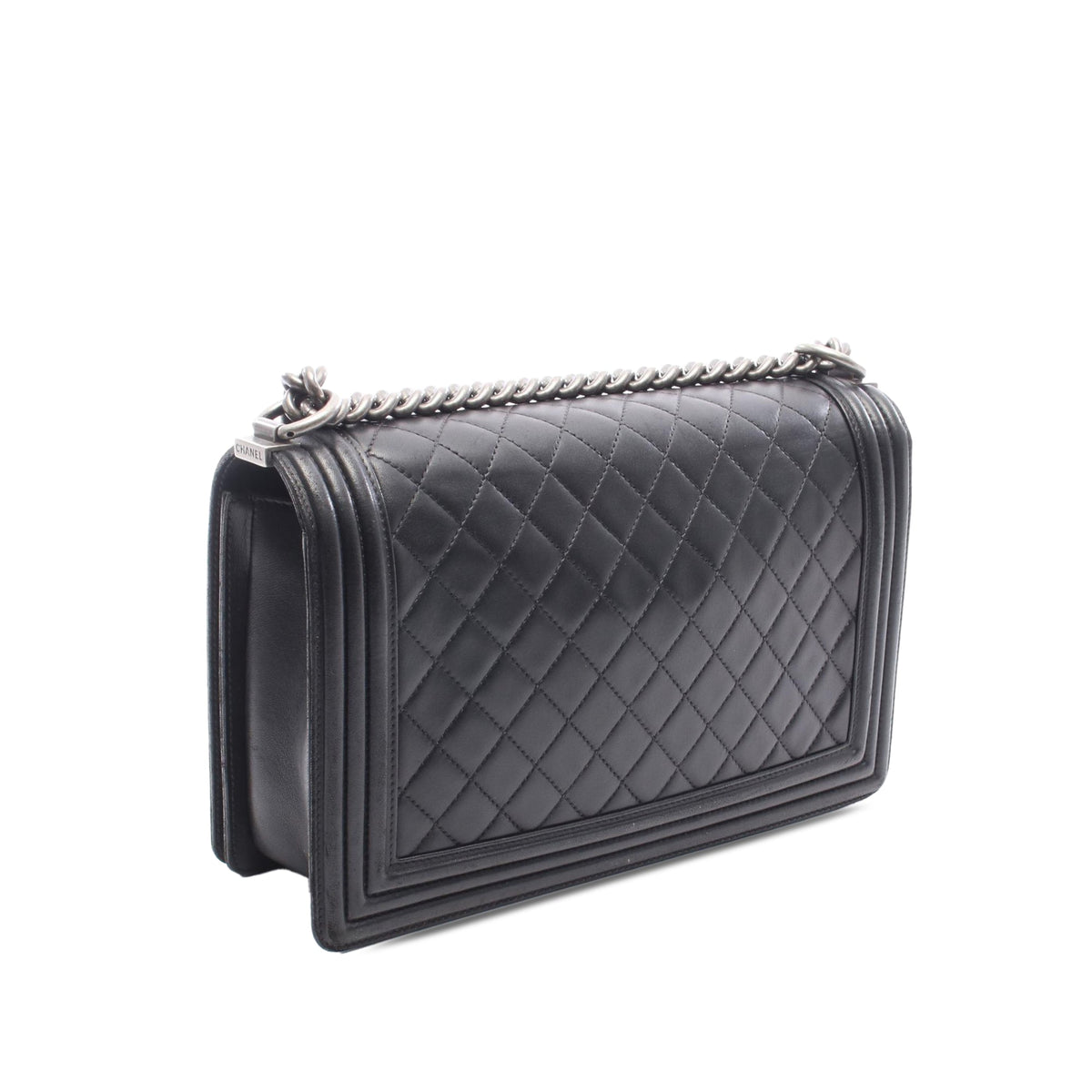 Chanel Large Quilted Lambskin Boy Flap — Black