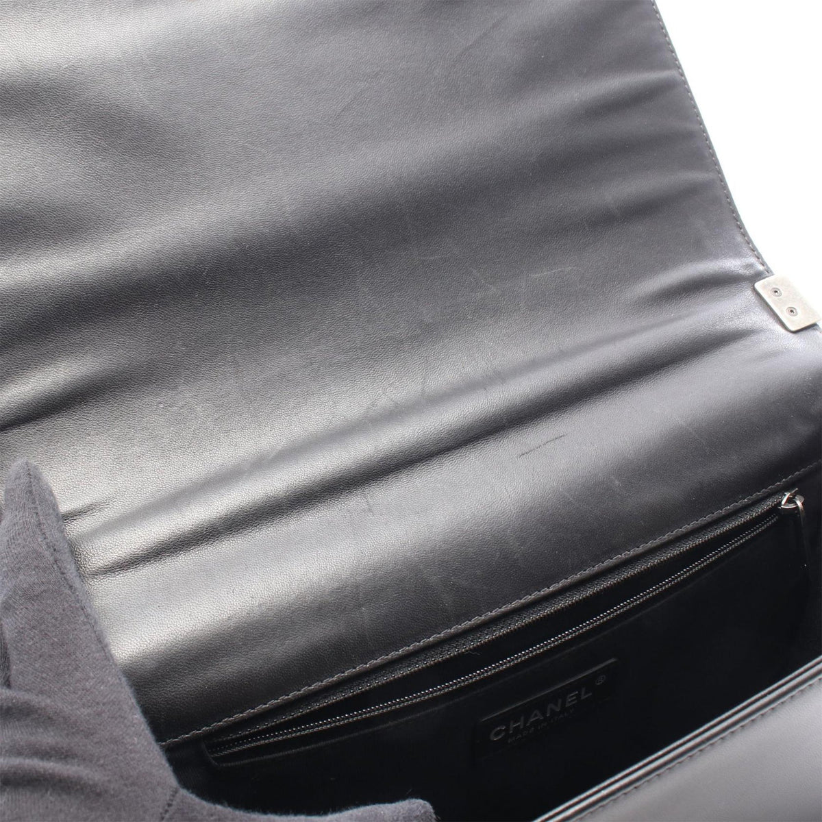 Chanel Large Quilted Lambskin Boy Flap — Black