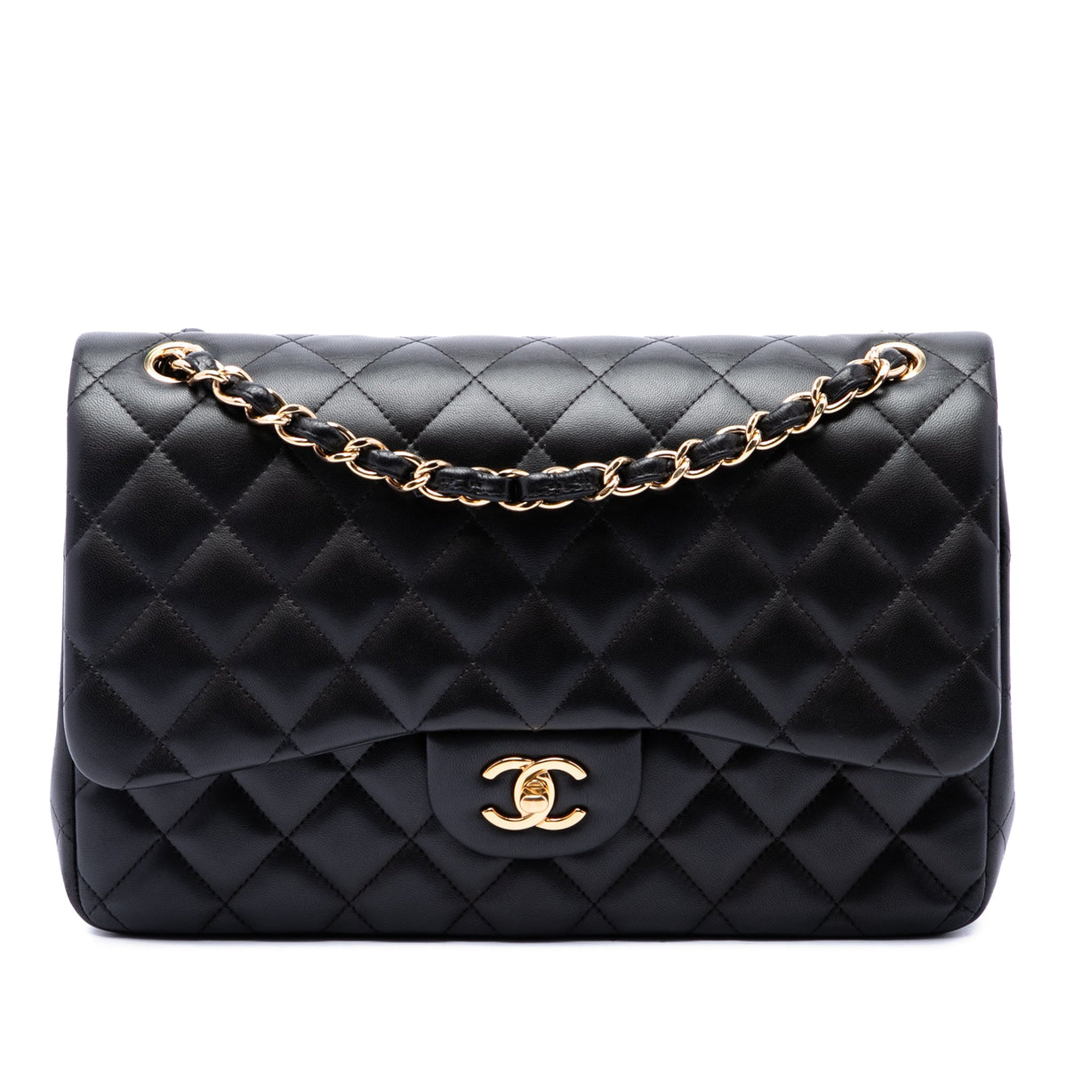 Chanel Jumbo Classic Lambskin Double Flap — Black