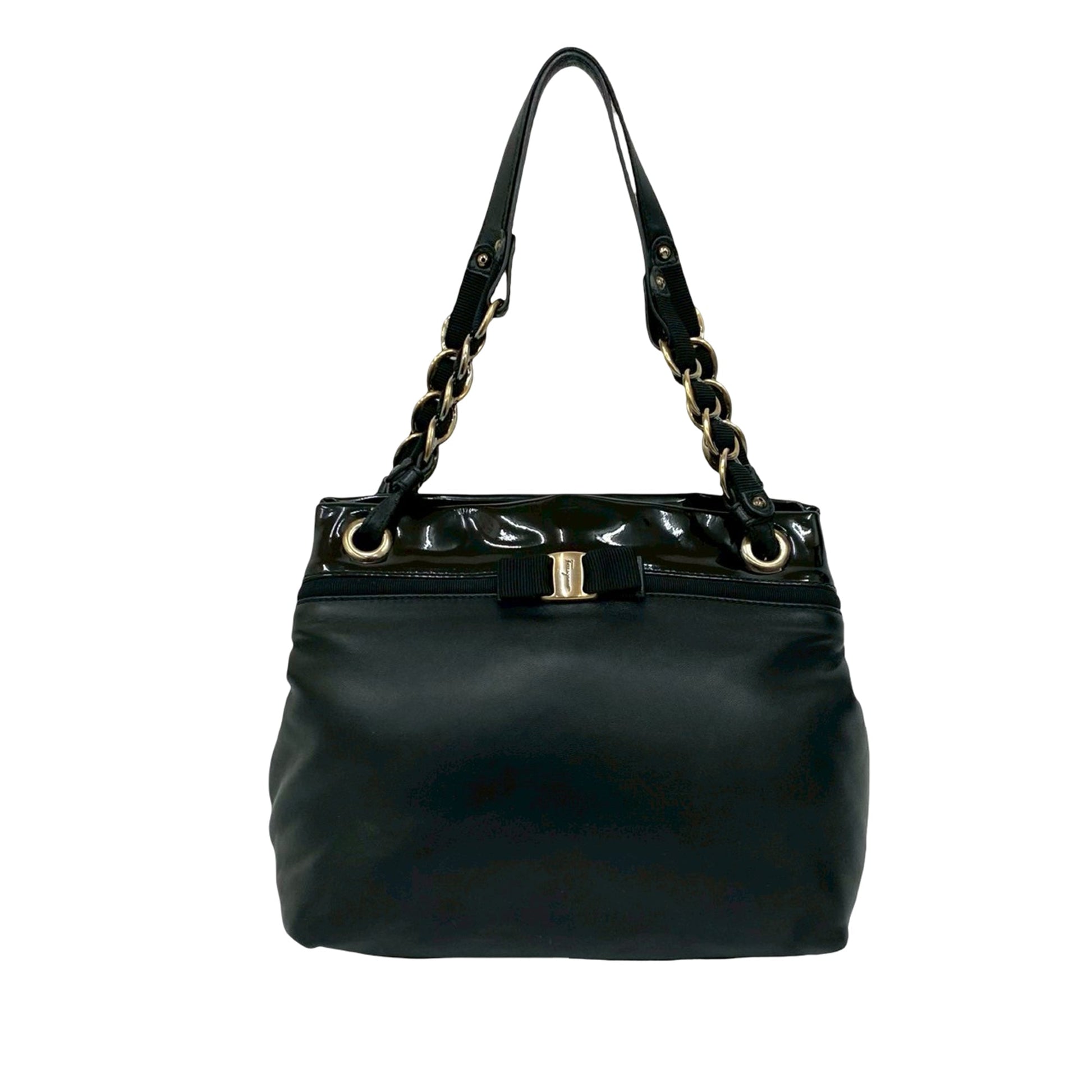 Ferragamo Leather Vara Bow Shoulder Bag