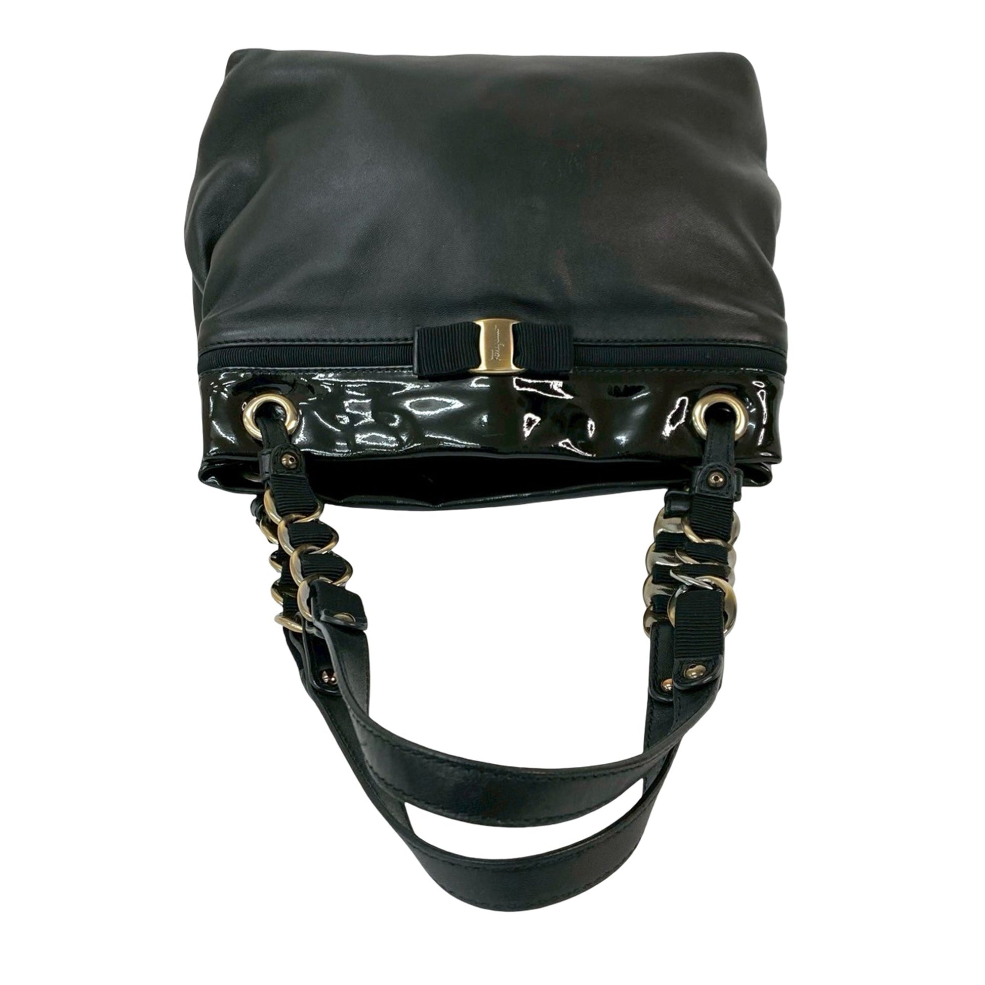 Ferragamo Leather Vara Bow Shoulder Bag