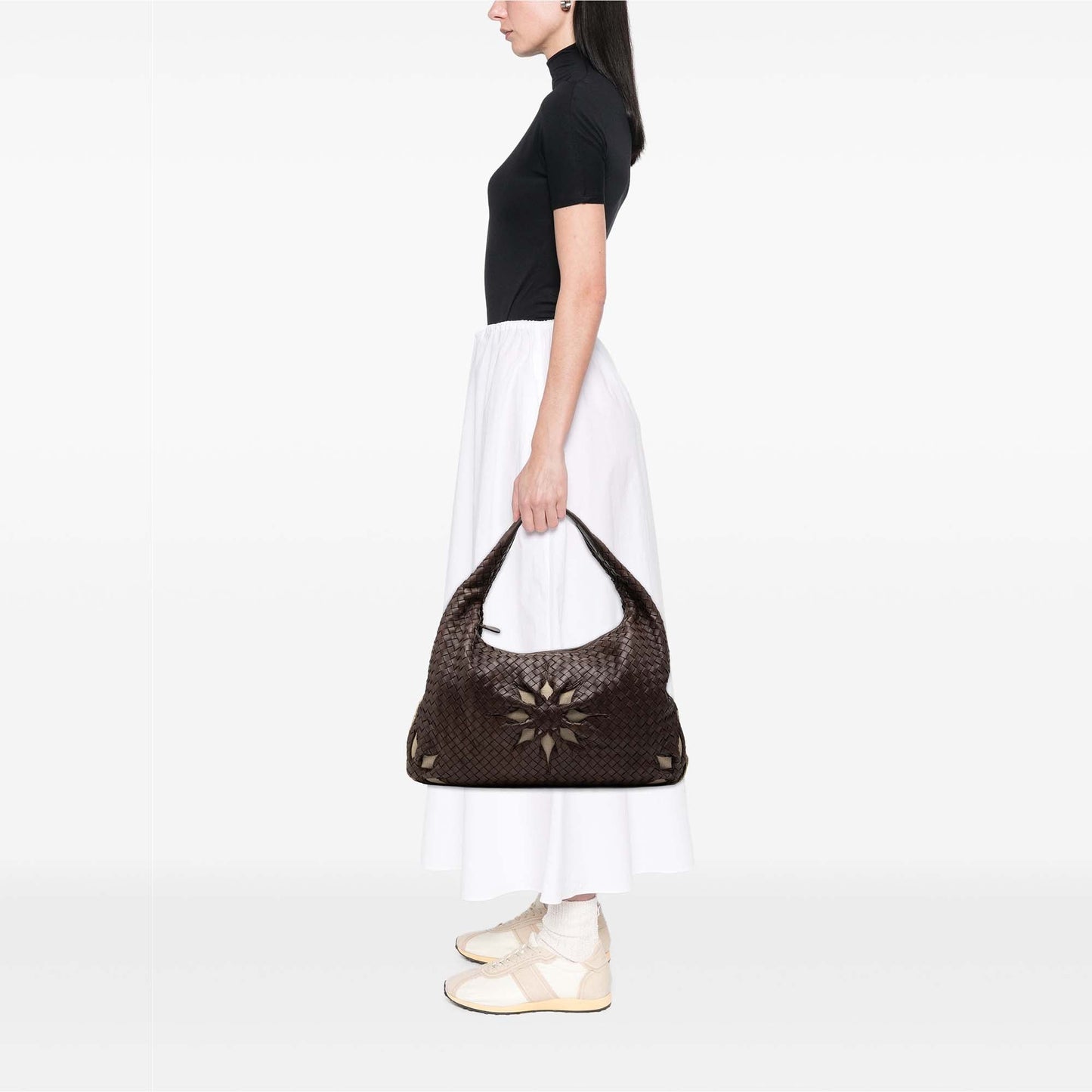Bottega Veneta Large Nappa Intrecciato Floral Cutout Veneta Hobo
