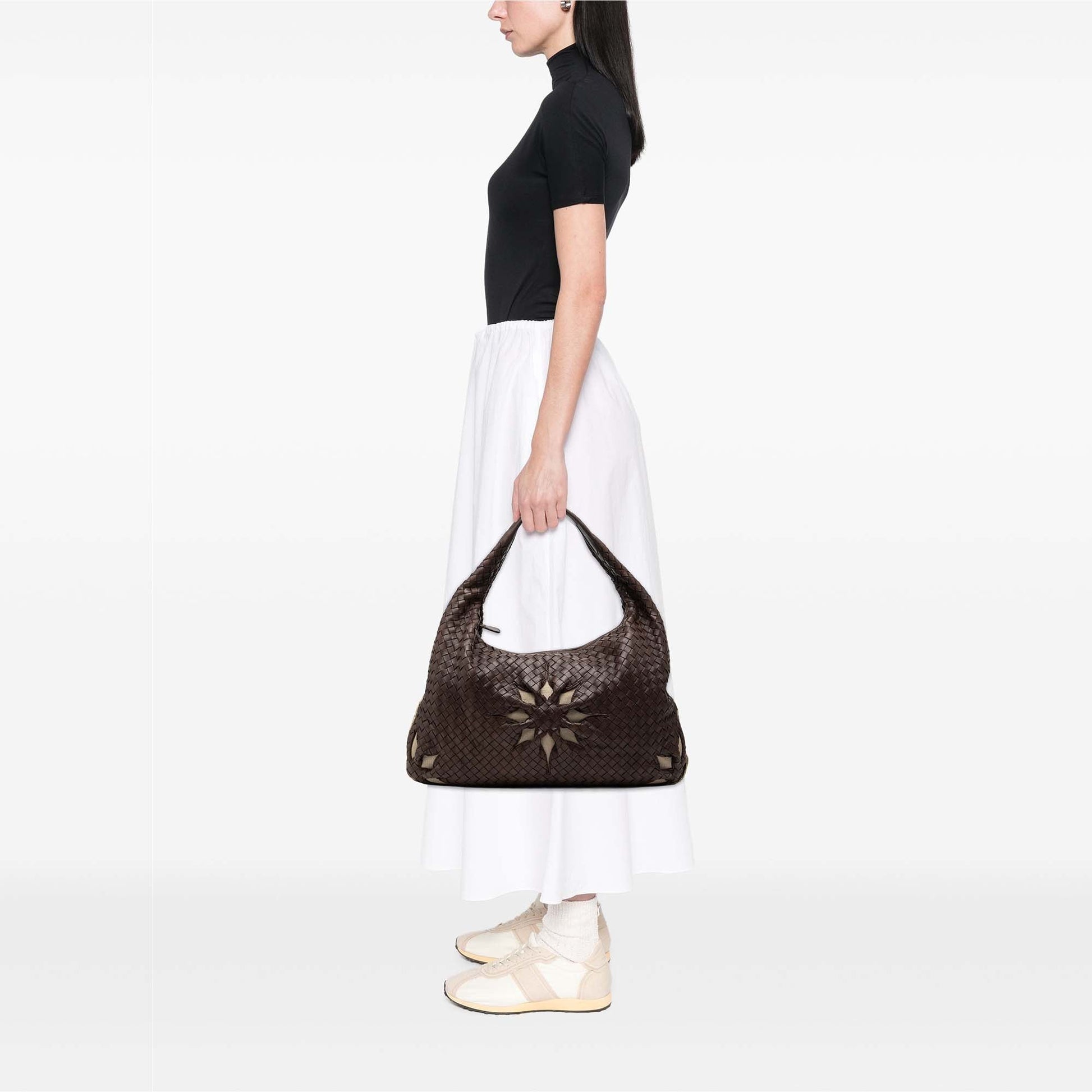 Bottega Veneta Large Nappa Intrecciato Floral Cutout Veneta Hobo