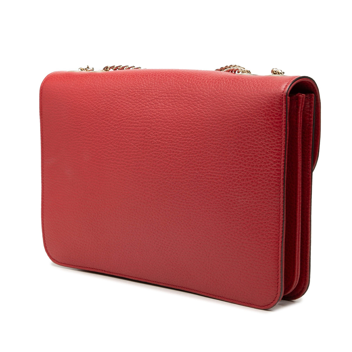 Gucci Medium Dollar Calfskin Interlocking G Crossbody — Red