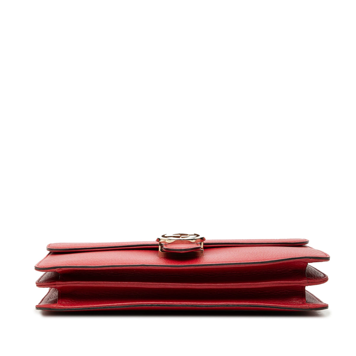 Gucci Medium Dollar Calfskin Interlocking G Crossbody — Red