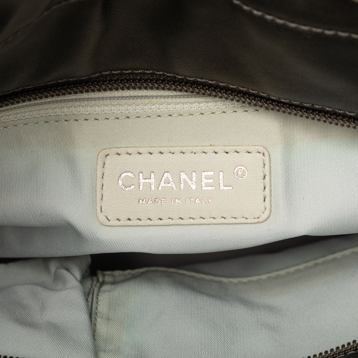 Chanel Small Bicolor Quilted Coated Canvas Paris Biarritz Tote