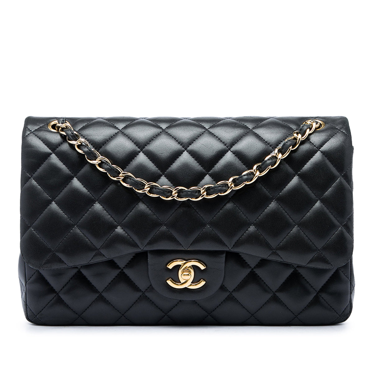 Chanel Jumbo Classic Lambskin Double Flap — Black