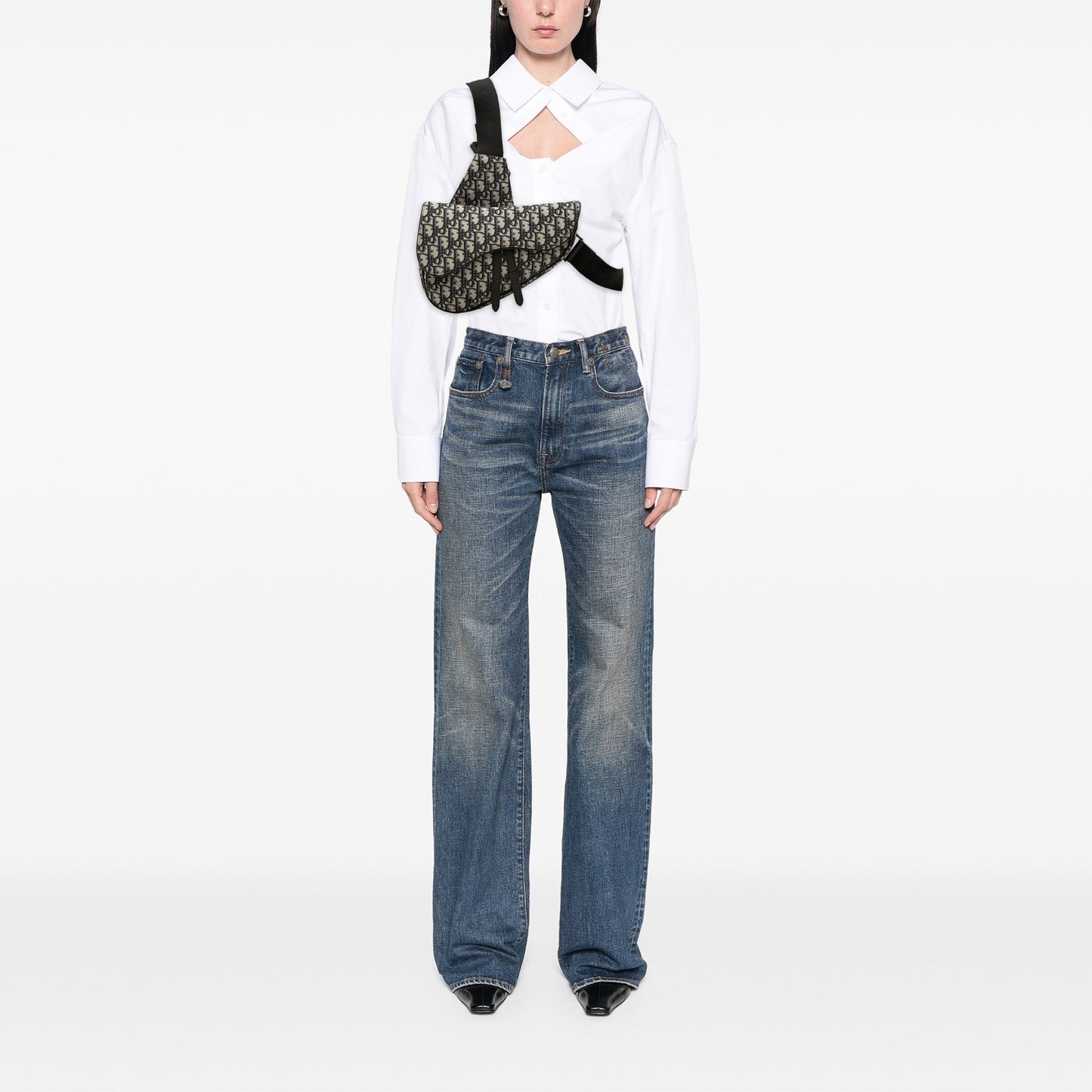 Dior Oblique Canvas Saddle Crossbody
