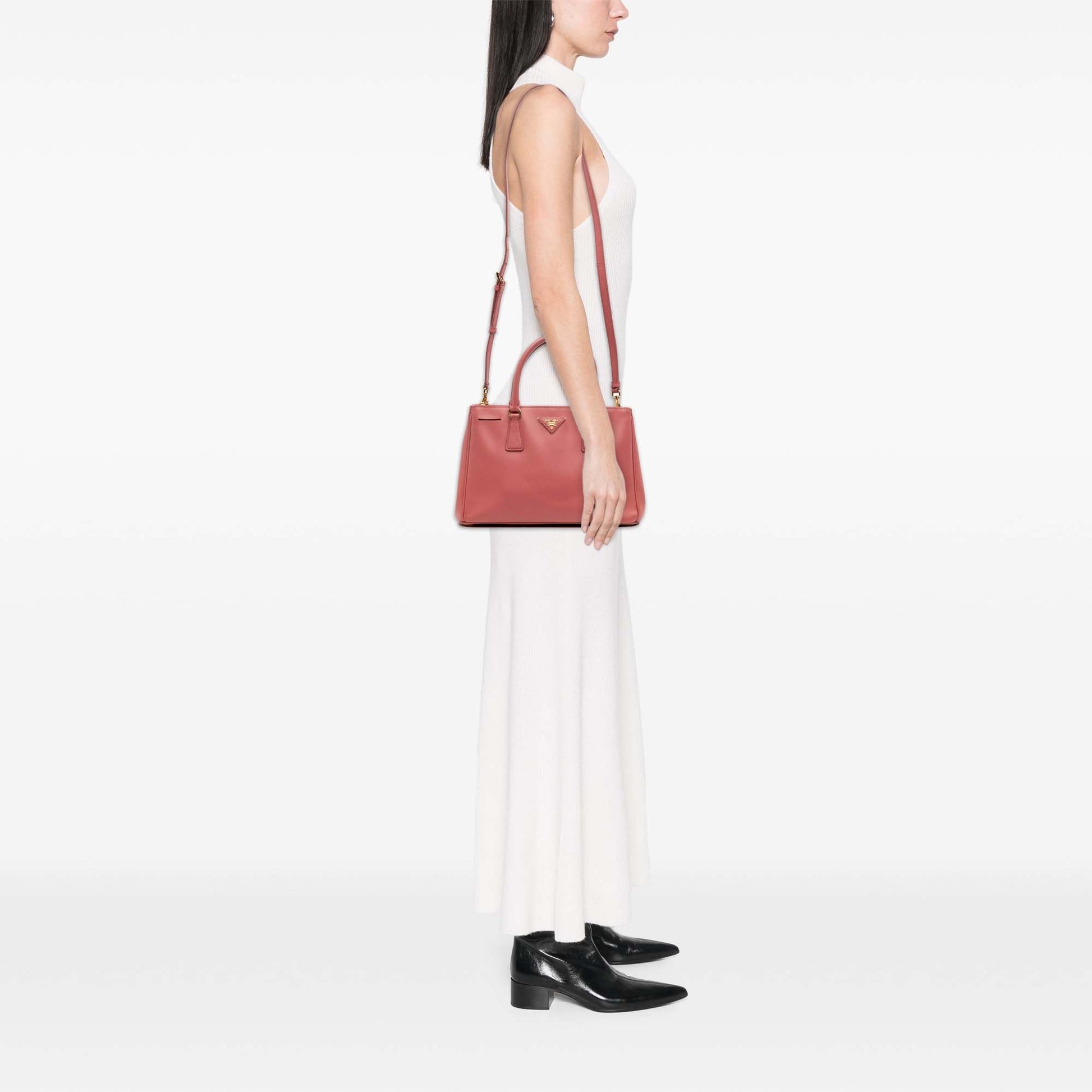 Prada Small Saffiano Lux Galleria Double Zip Satchel