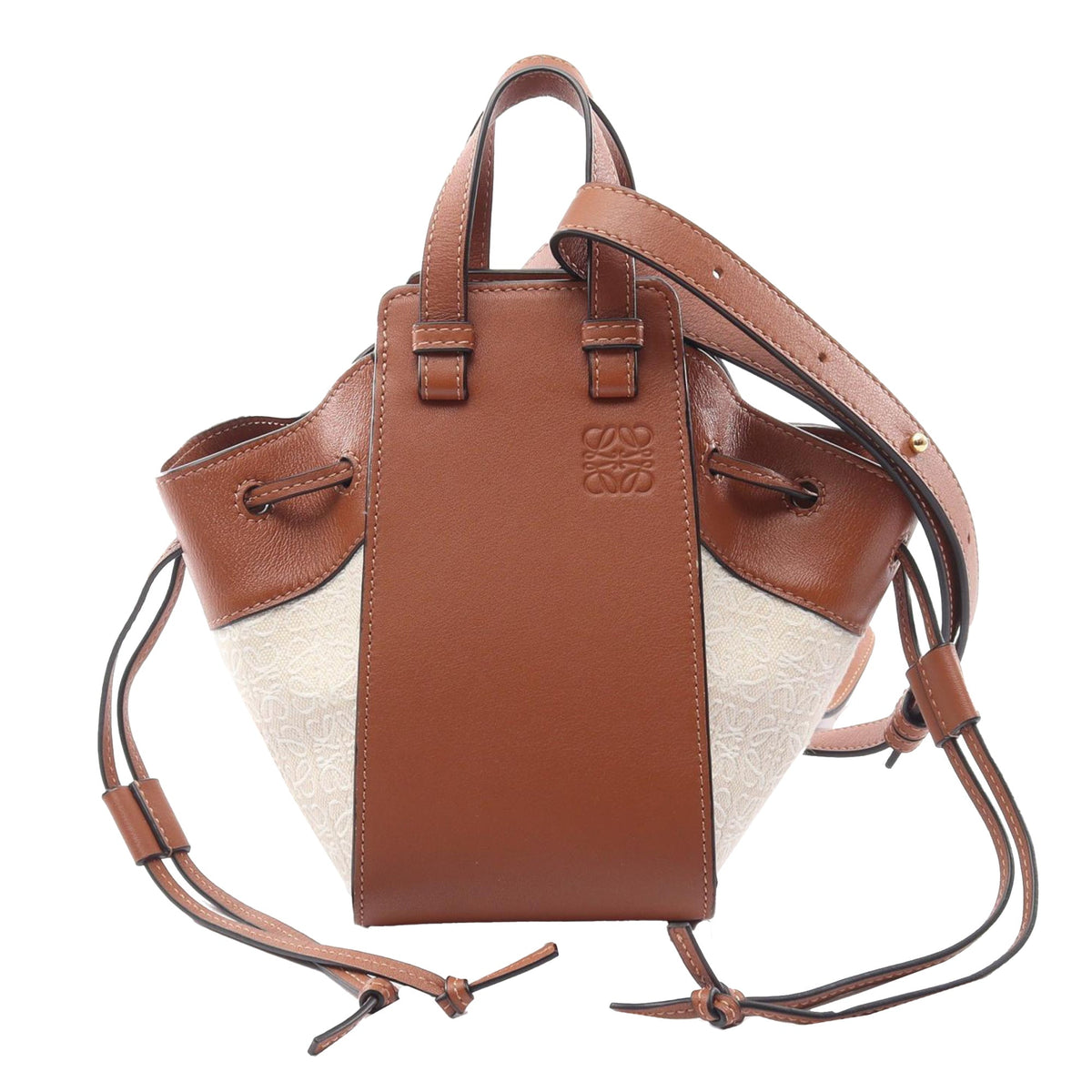 LOEWE Mini Leather and Canvas Hammock Bag