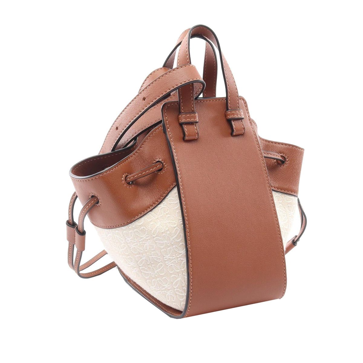 LOEWE Mini Leather and Canvas Hammock Bag
