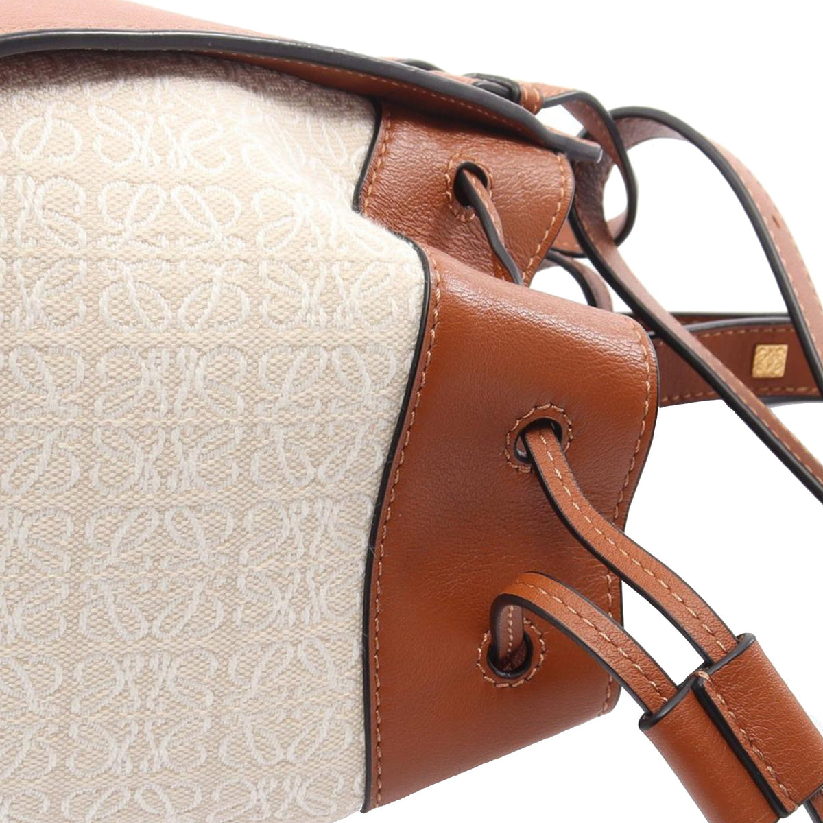 LOEWE Mini Leather and Canvas Hammock Bag