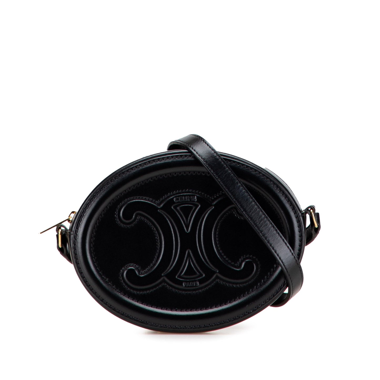 Celine Small Calfskin Cuir Triomphe Oval Crossbody
