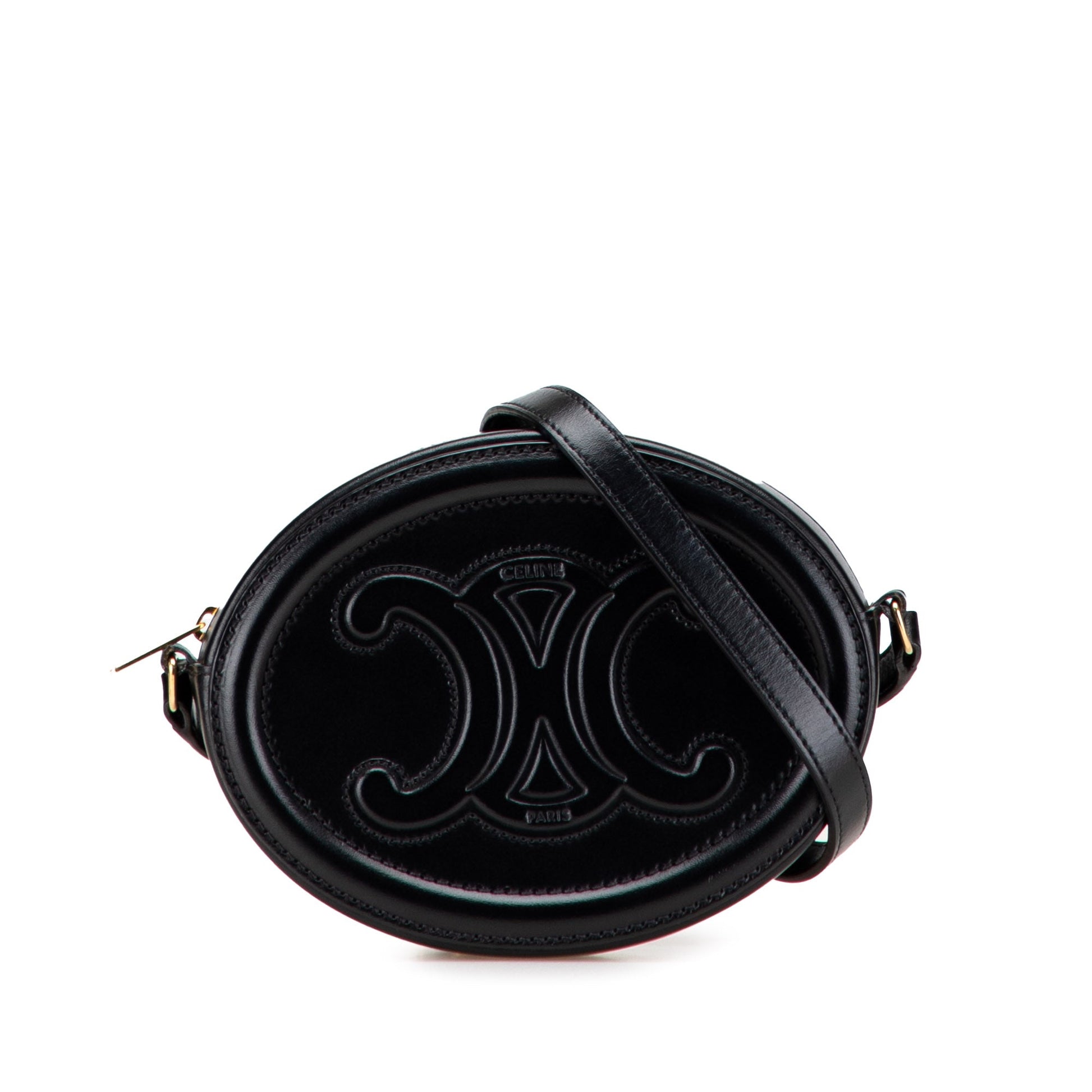 Celine Small Calfskin Cuir Triomphe Oval Crossbody