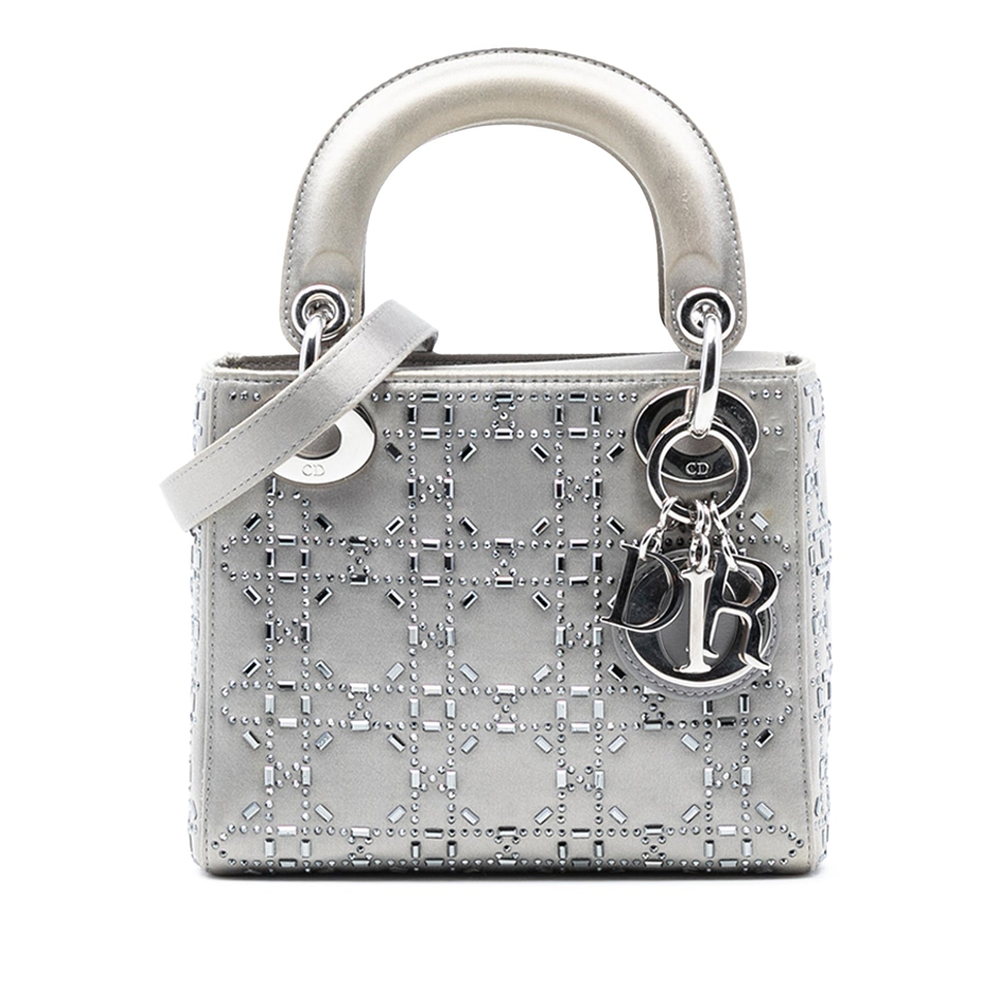 Dior Mini Satin Cannage Strass Crystal Embellished Lady Dior
