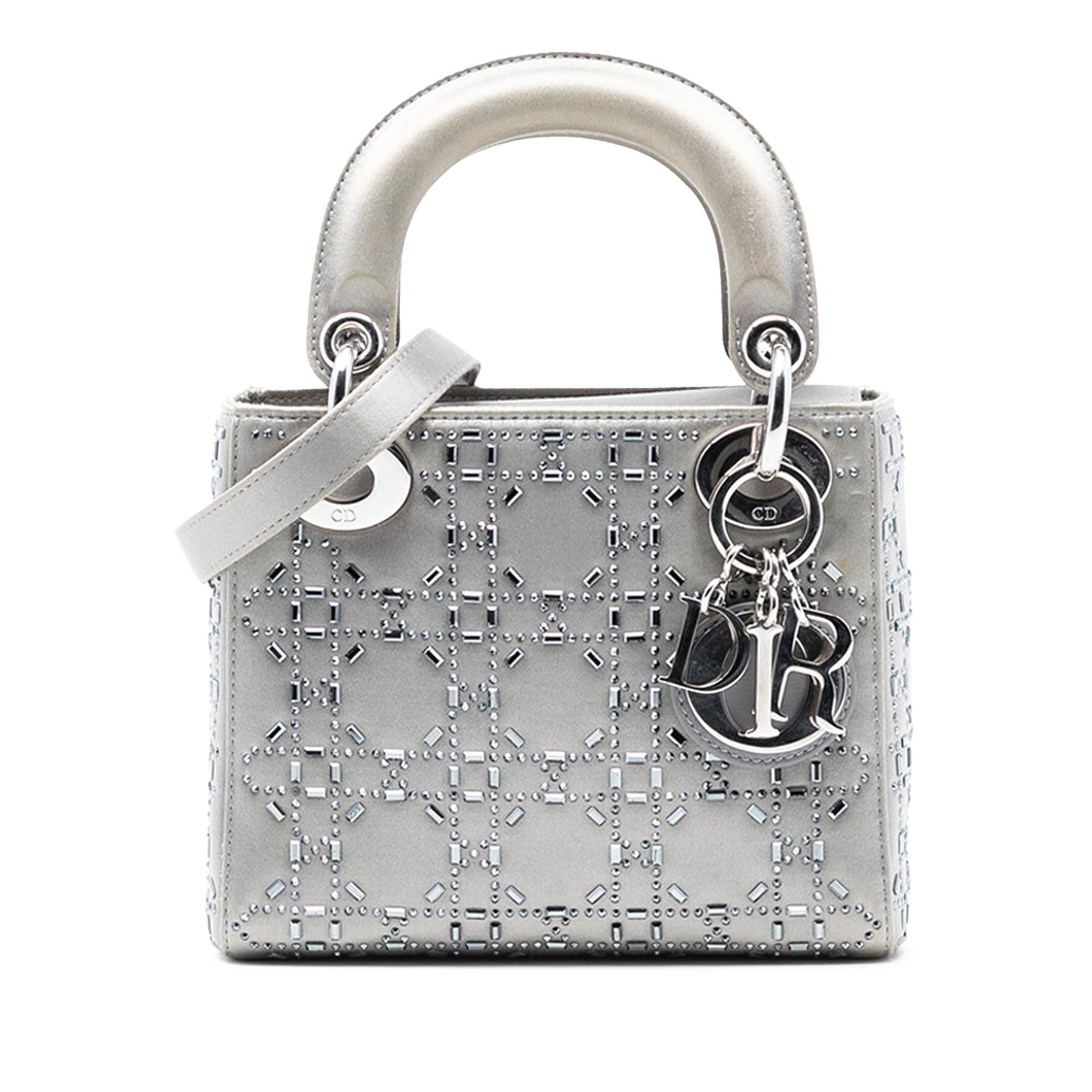 Dior Mini Satin Cannage Strass Crystal Embellished Lady Dior