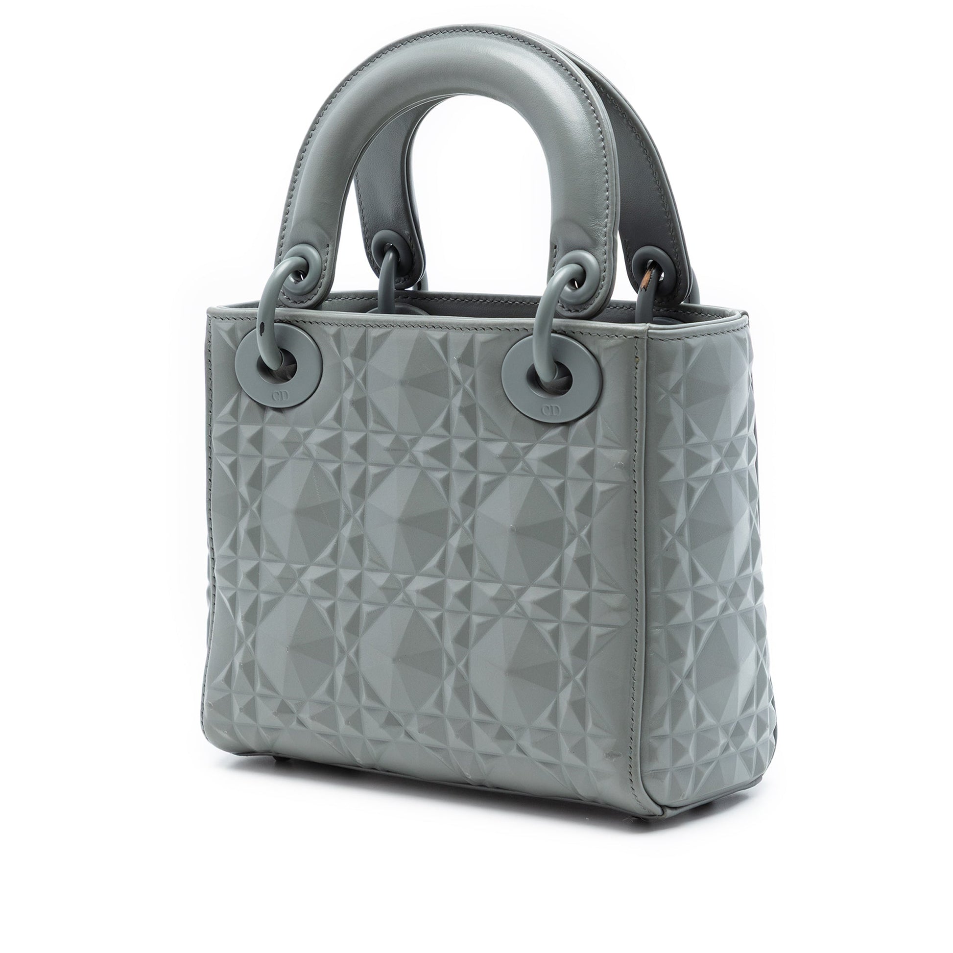 Dior Mini Ultra Matte Calfskin Diamond Cannage Lady Dior