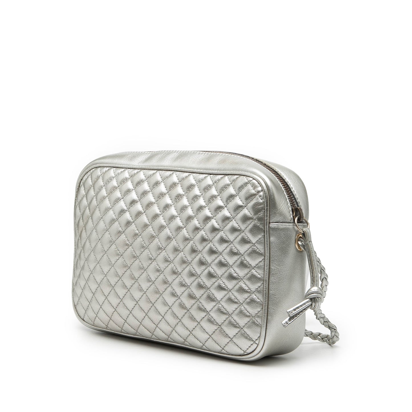 Small Quilted Metallic Leather Web Trapuntata Crossbody