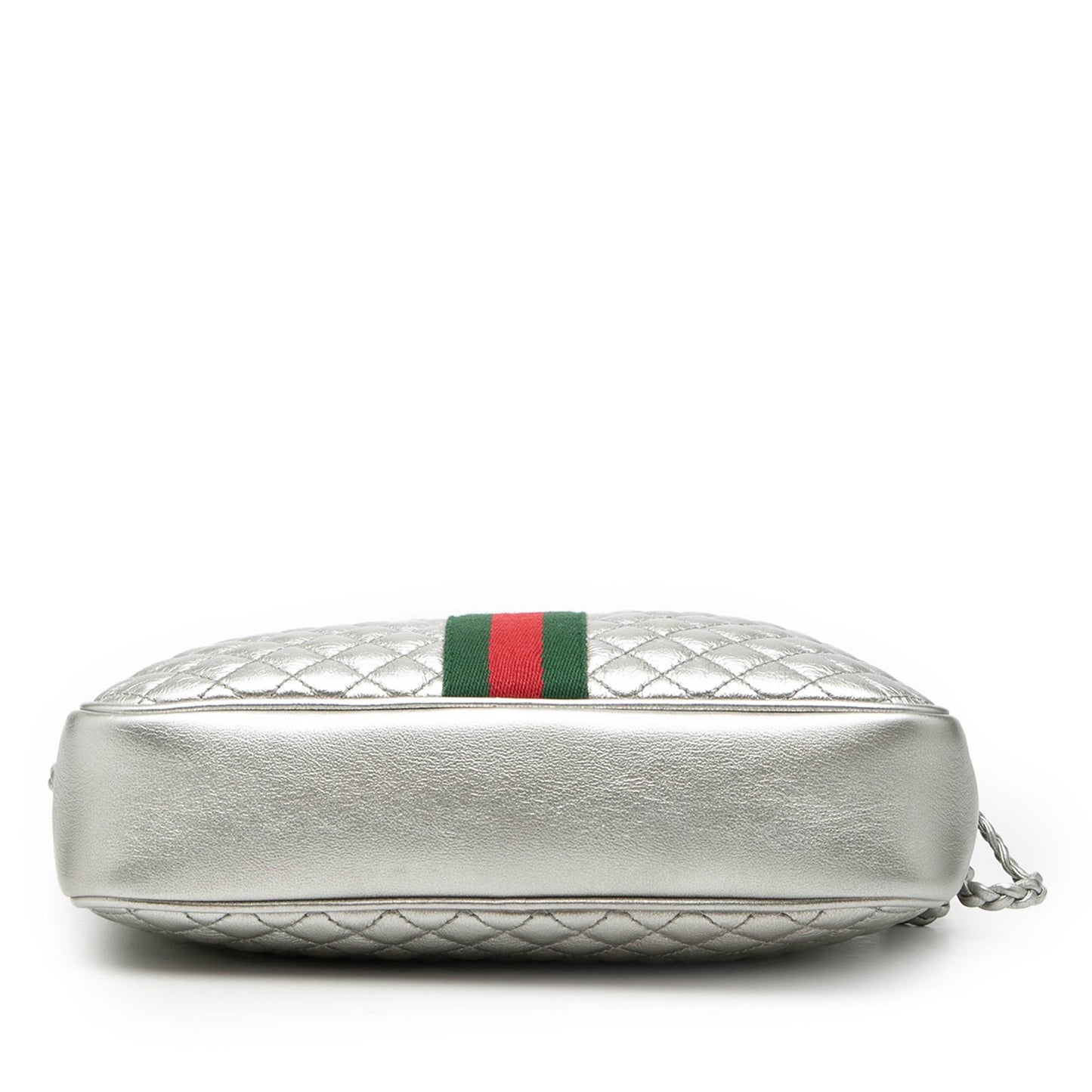 Small Quilted Metallic Leather Web Trapuntata Crossbody