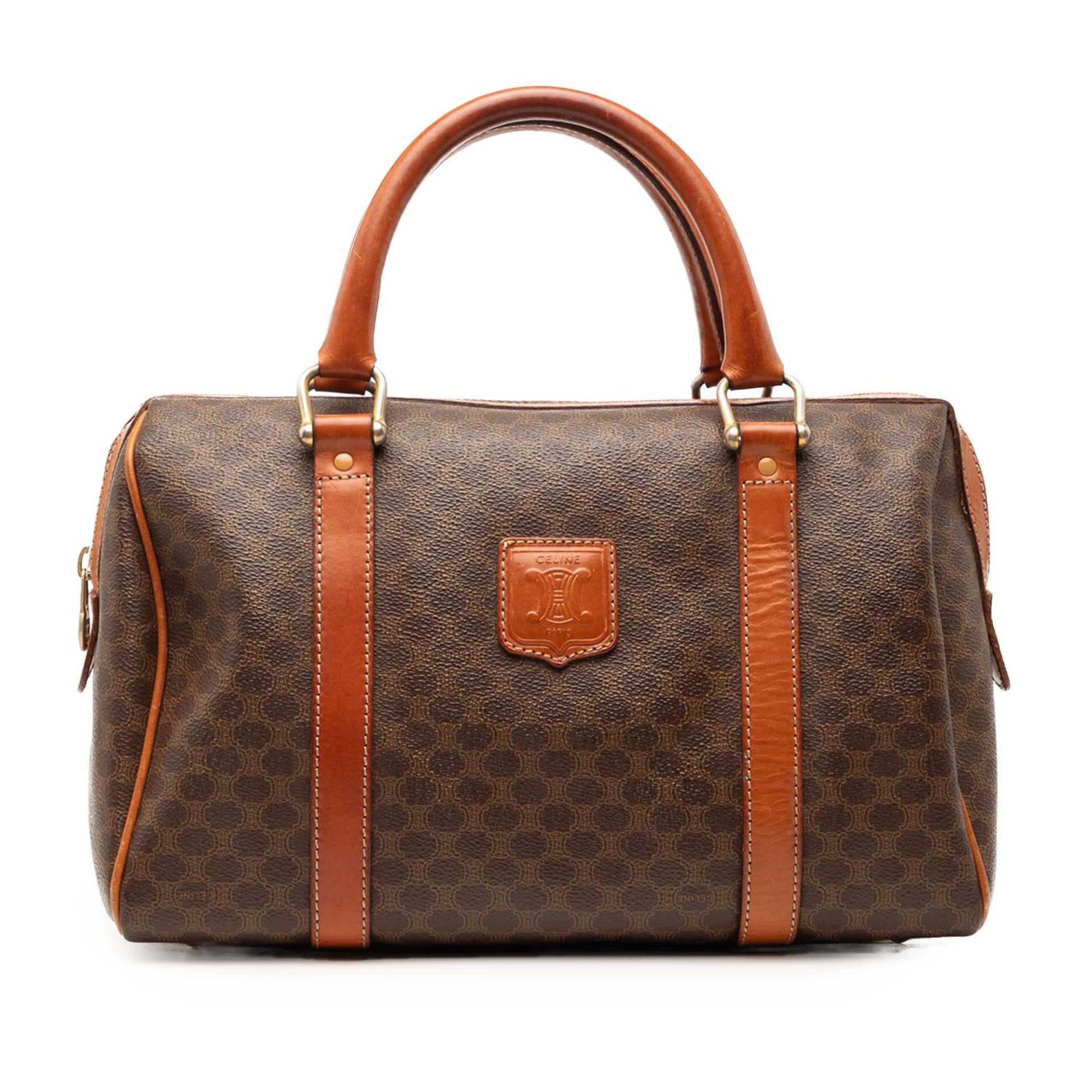Celine Macadam Coated Canvas Boston Bag