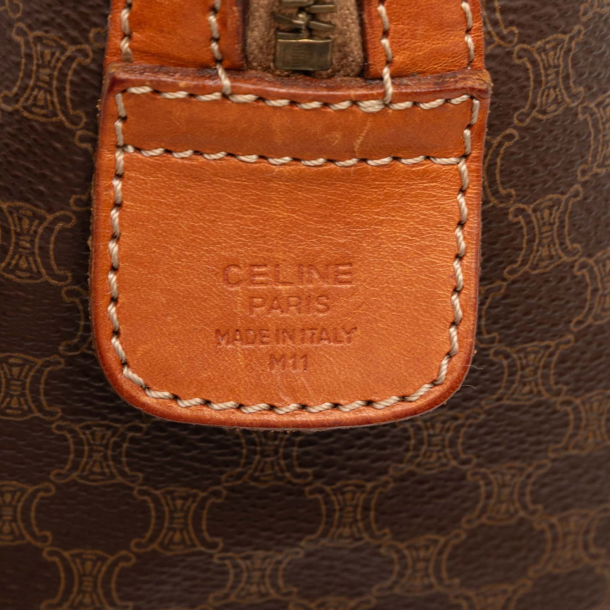Celine Macadam Coated Canvas Boston Bag
