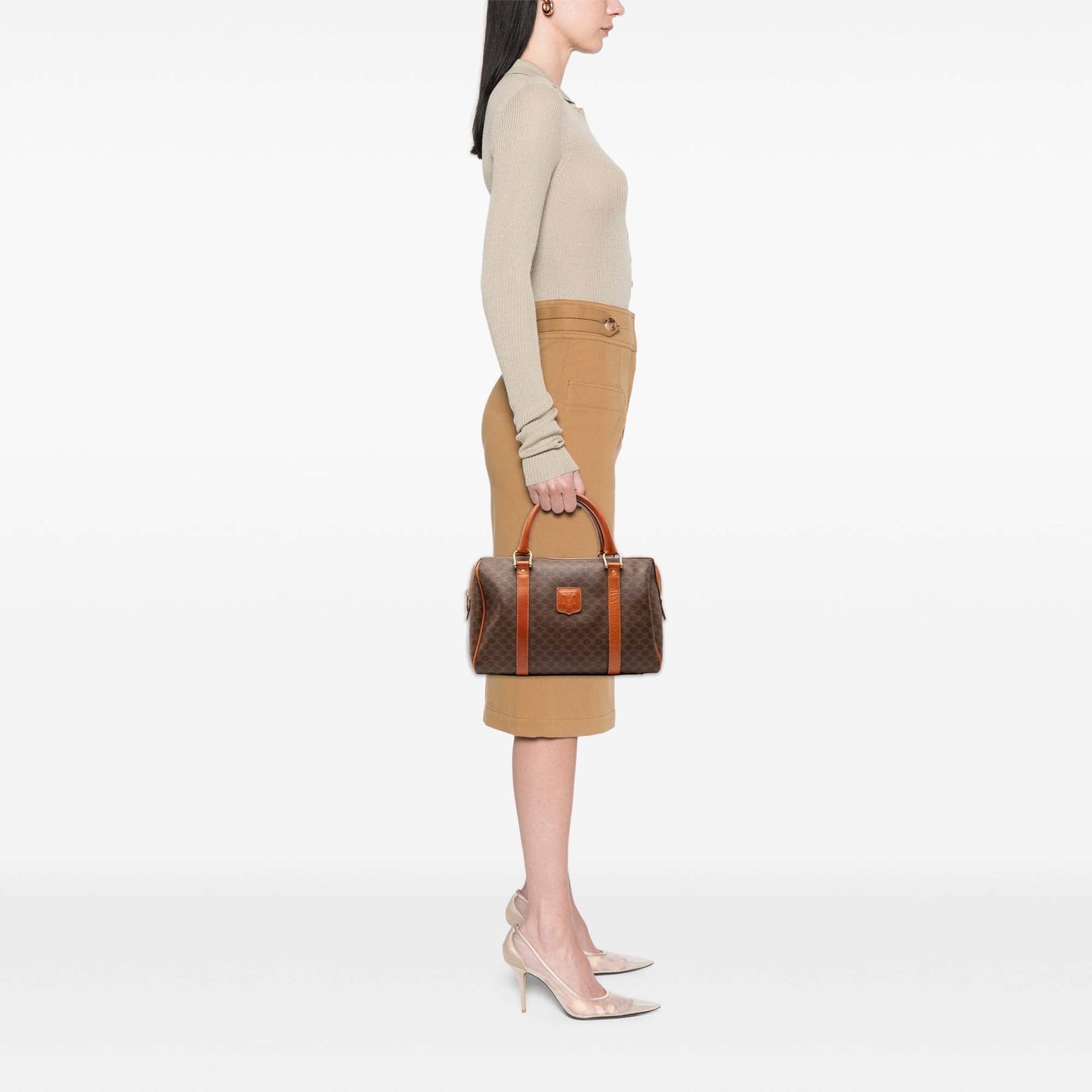 Celine Macadam Coated Canvas Boston Bag
