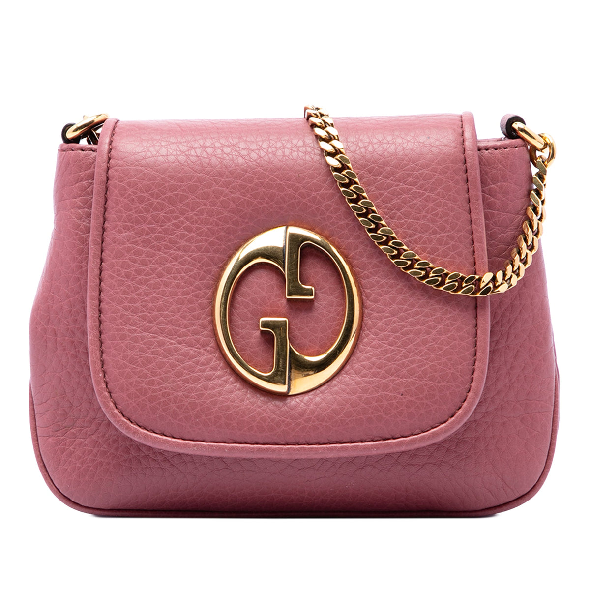 Gucci Small Calfskin 1973 Chain Crossbody — Pink