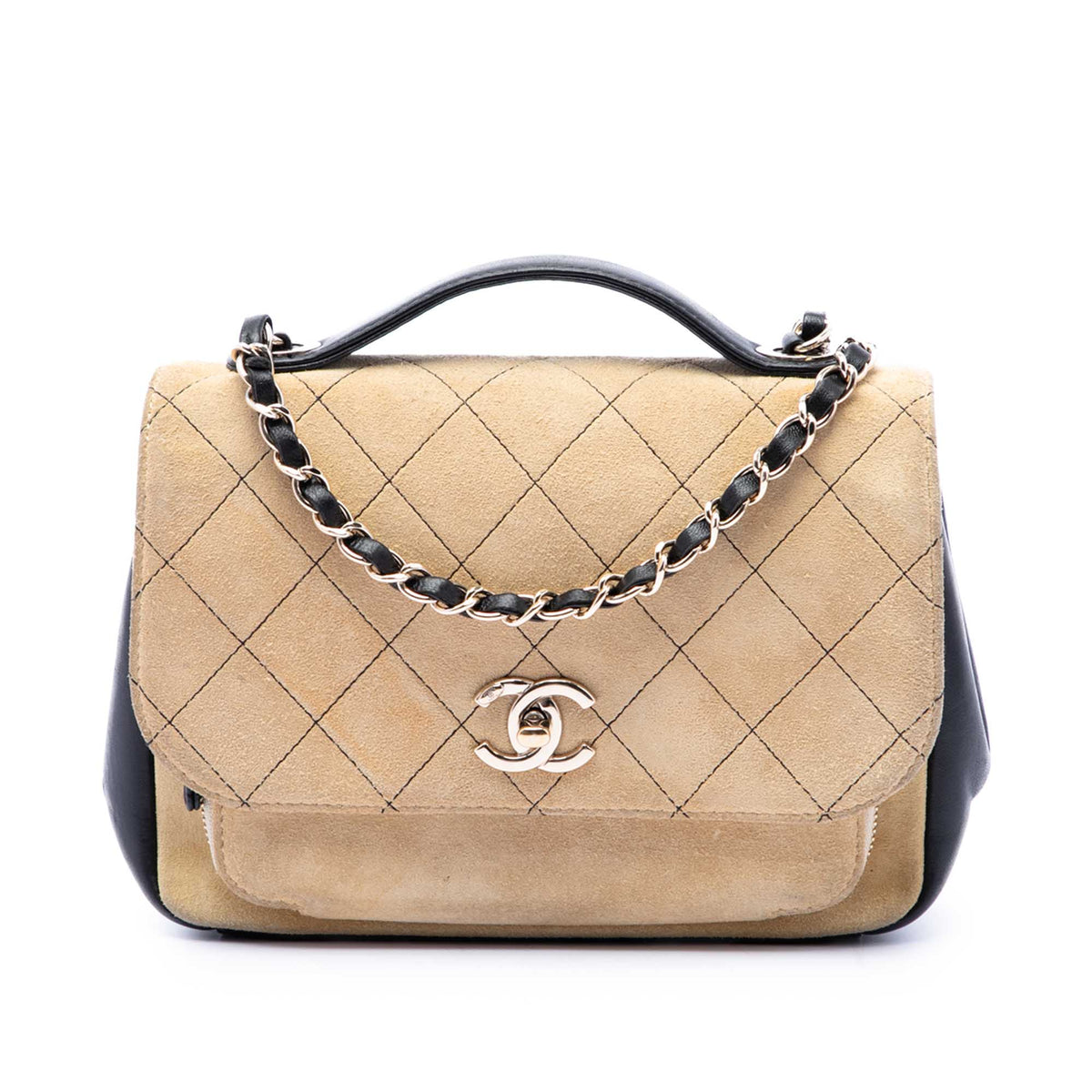 Chanel Medium CC Quilted Suede Business Affinity Flap