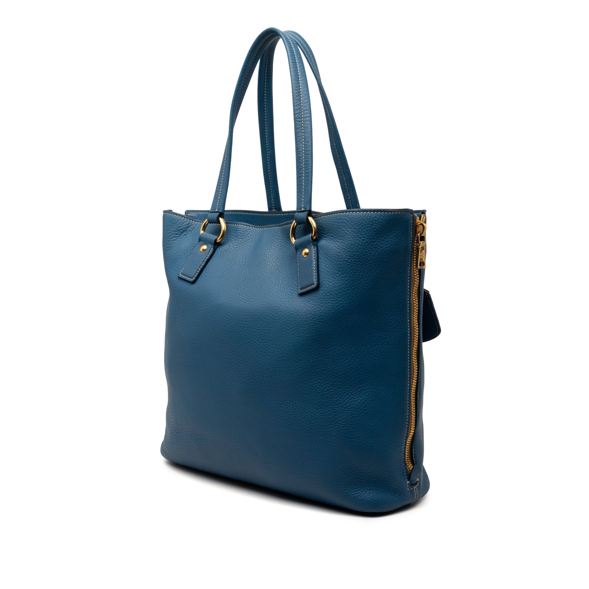 Vitello Daino Side Zip Shopper Tote